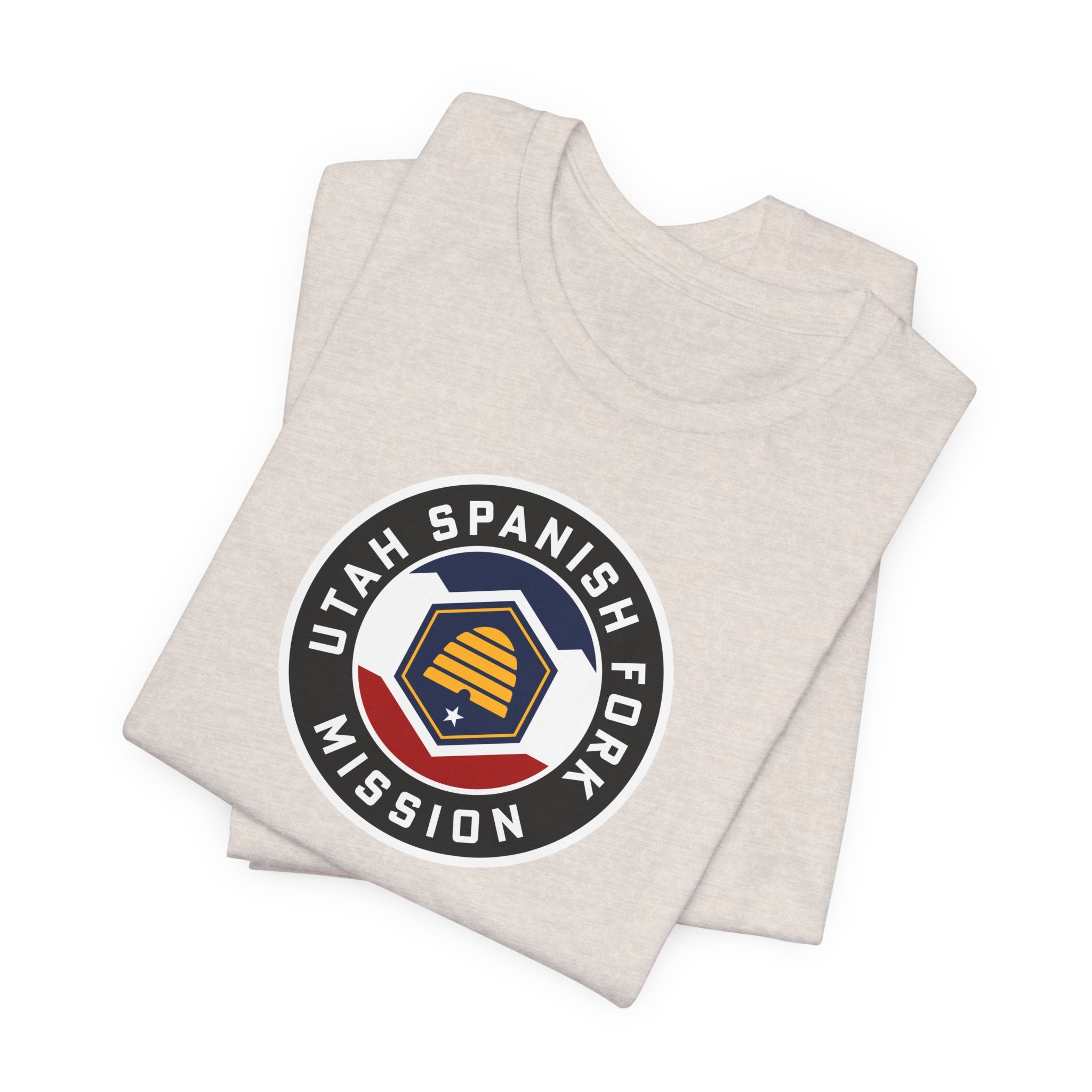 Utah Spanish Fork Mission State Flag Logo (Black Border) T-shirt - Mission Wishlist - LDS Missionary Gift Store