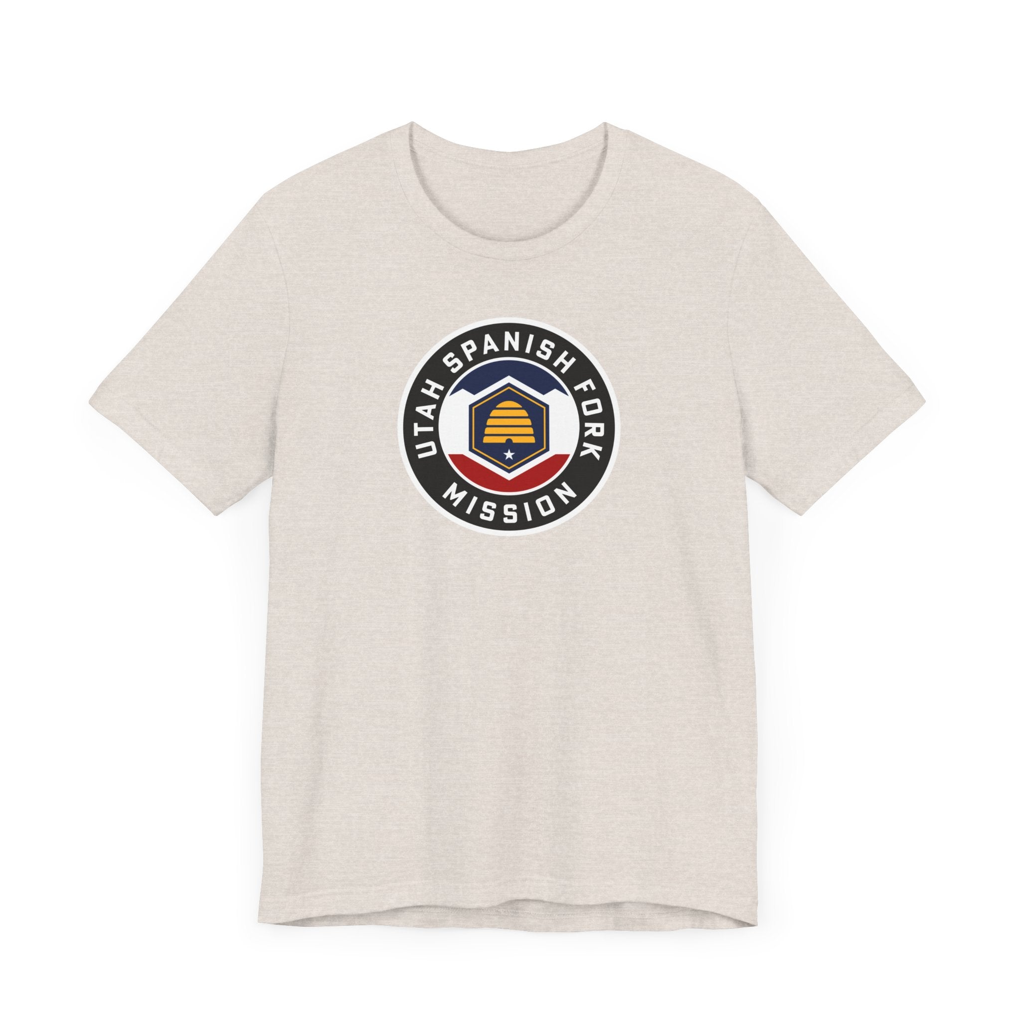 Utah Spanish Fork Mission State Flag Logo (Black Border) T-shirt - Mission Wishlist - LDS Missionary Gift Store