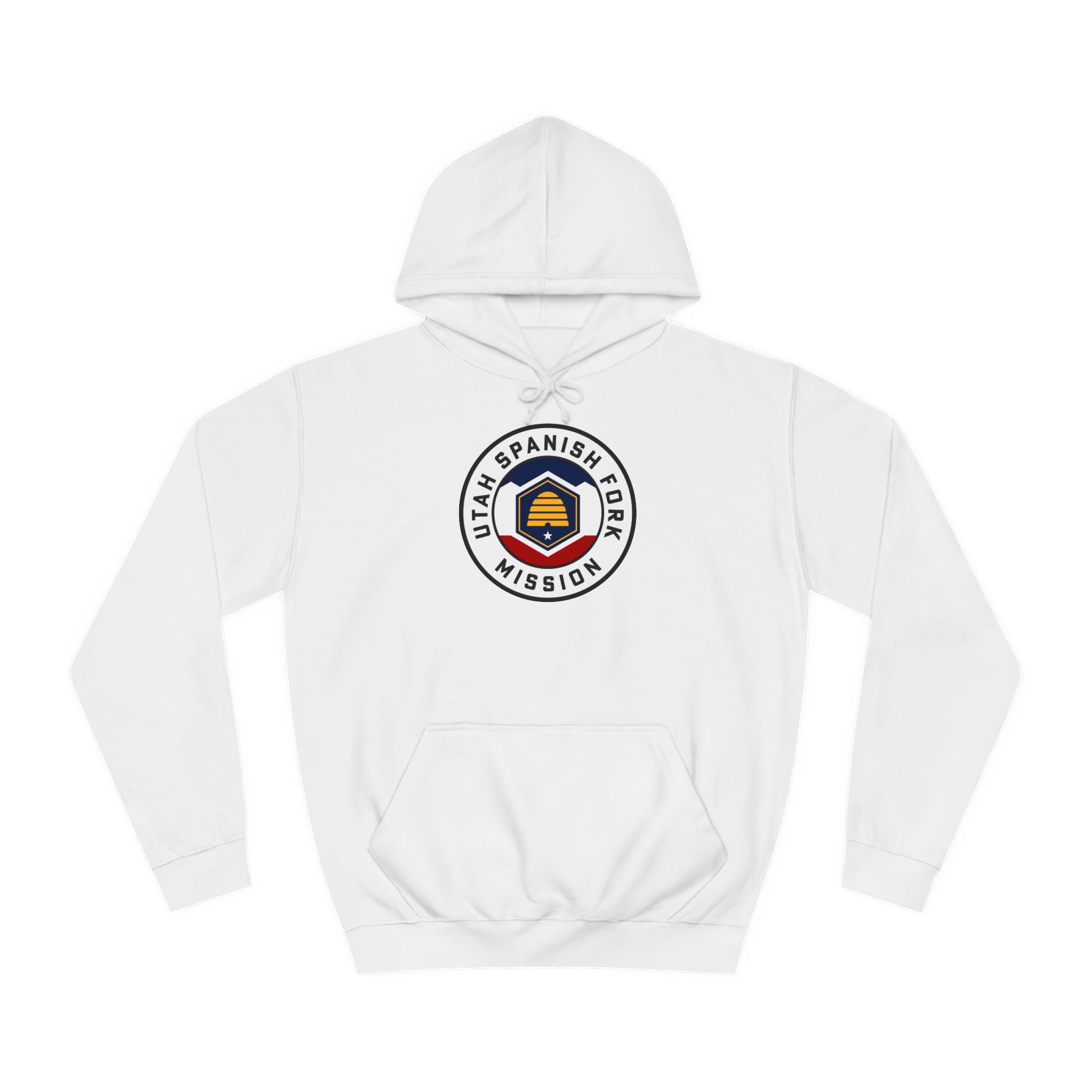 Utah Spanish Fork Mission State Flag Logo (White Border) College Hoodie
