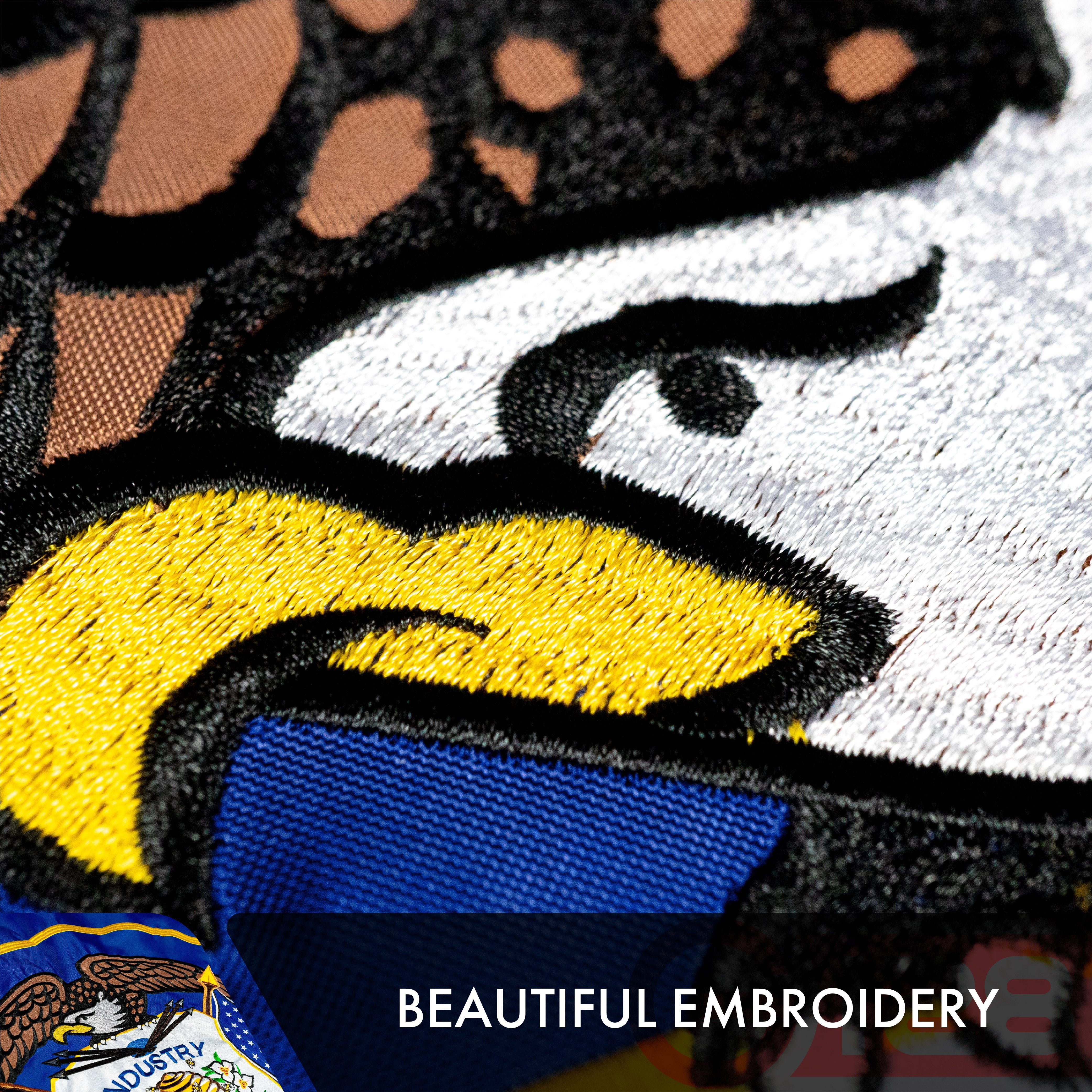 Utah State Flag 210D Embroidered Polyester 3x5 Ft - Double Sided 2ply