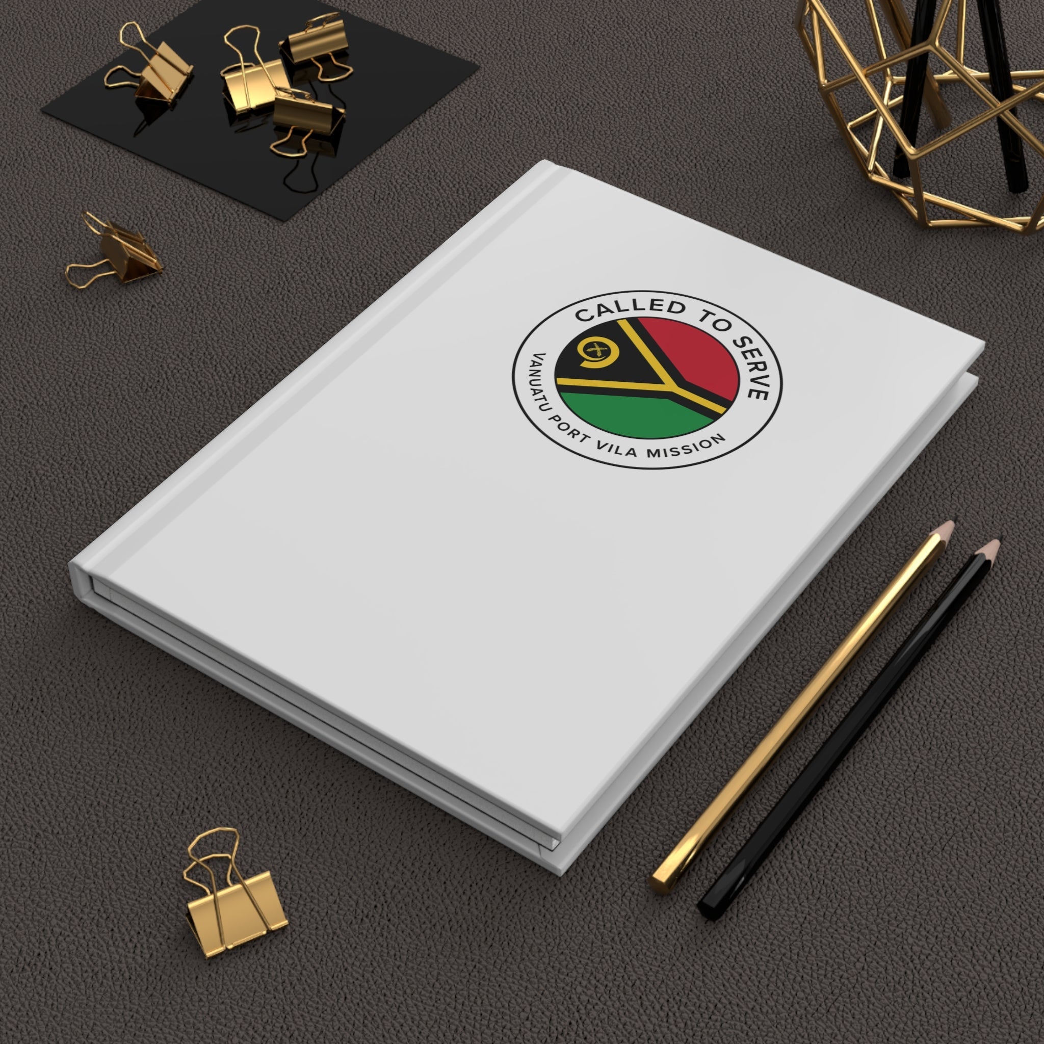 Vanuatu Port Vila Mission Circle Flag Called to Serve White Hardcover Journal Matte - Latter-Day Saint LDS Missionary Gift - Book of Mormon