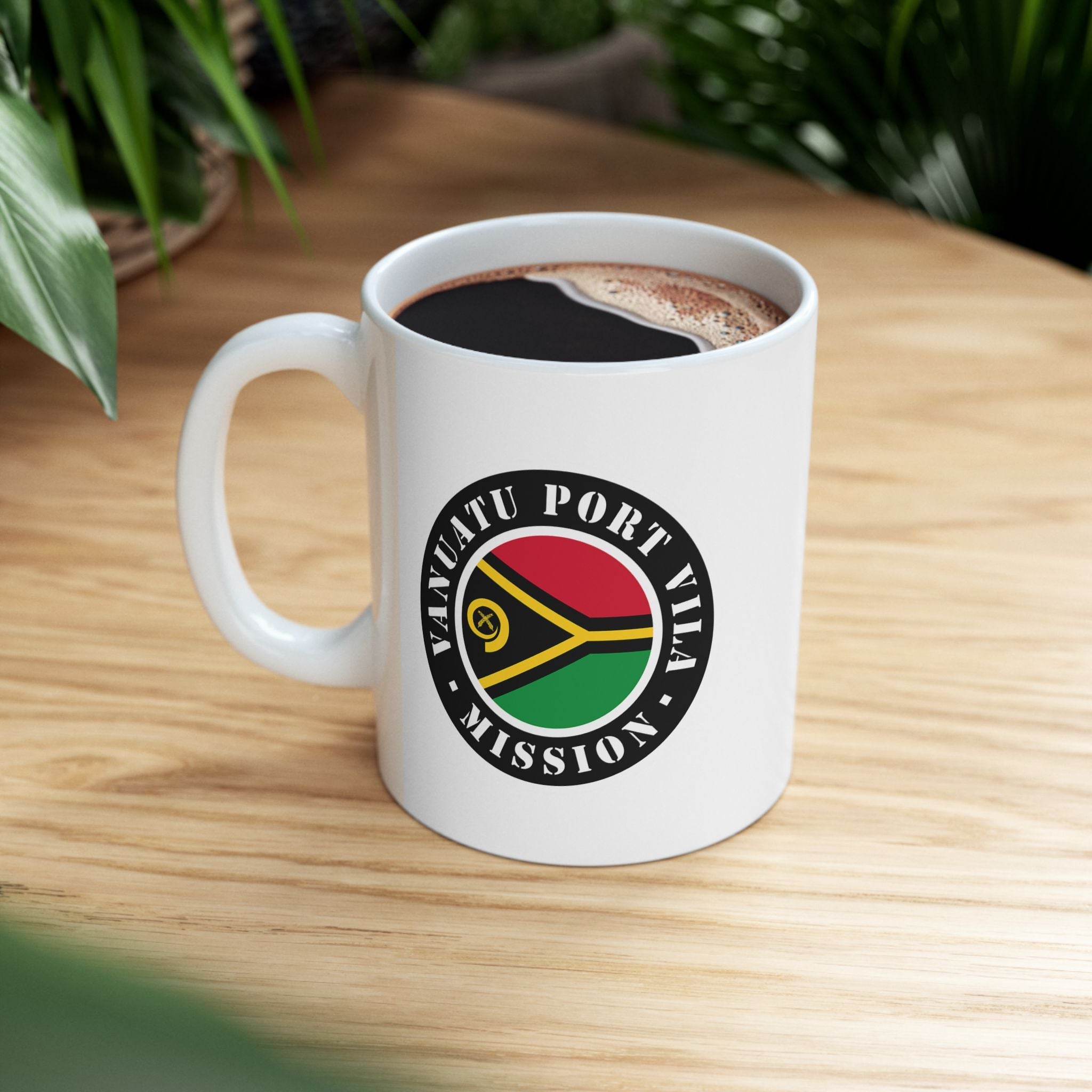 Vanuatu Port Vila Mission Circular Flag White Ceramic Mug - Latter-Day Saint LDS Missionary Gift - Book of Mormon