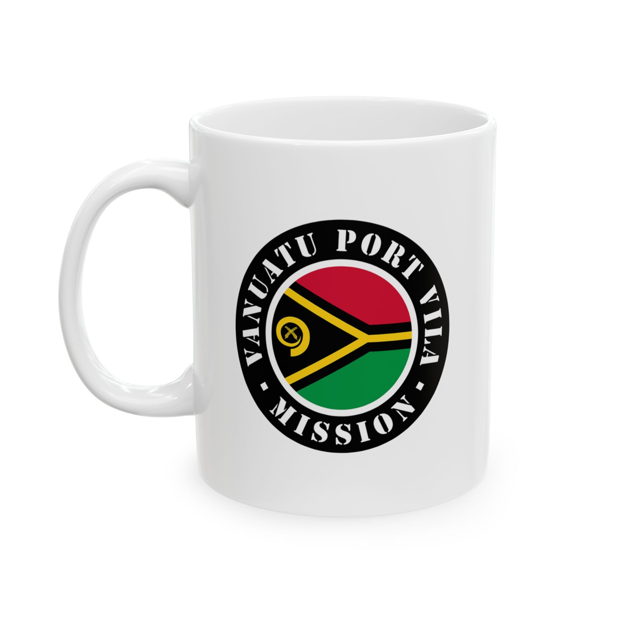 Vanuatu Port Vila Mission Circular Flag White Ceramic Mug - Latter-Day Saint LDS Missionary Gift - Book of Mormon
