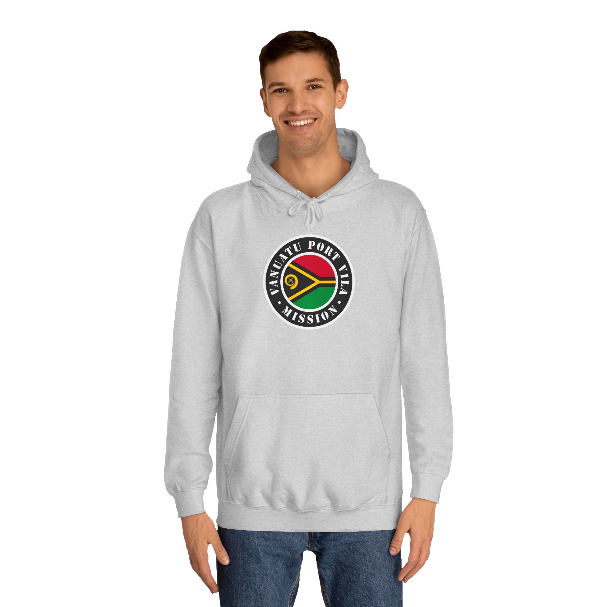 Vanuatu Port Vila Mission Flag Logo (Black Border) College Hoodie - Mission Wishlist - LDS Missionary Gift Store