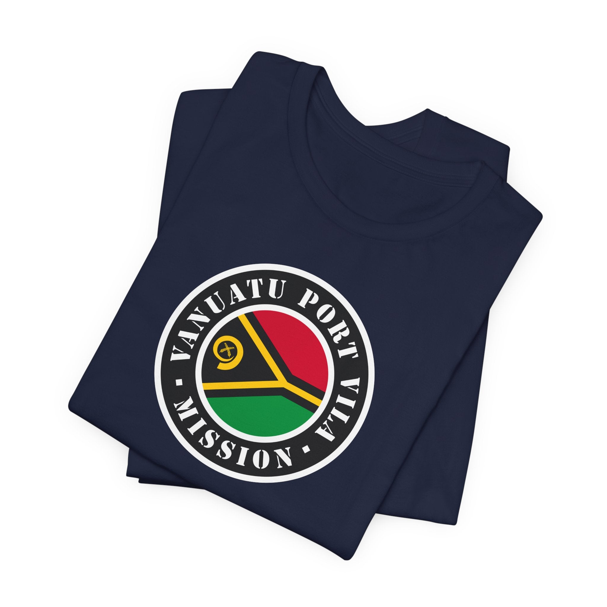 Vanuatu Port Vila Mission Flag Logo (Black Border) T-shirt - Mission Wishlist - LDS Missionary Gift Store