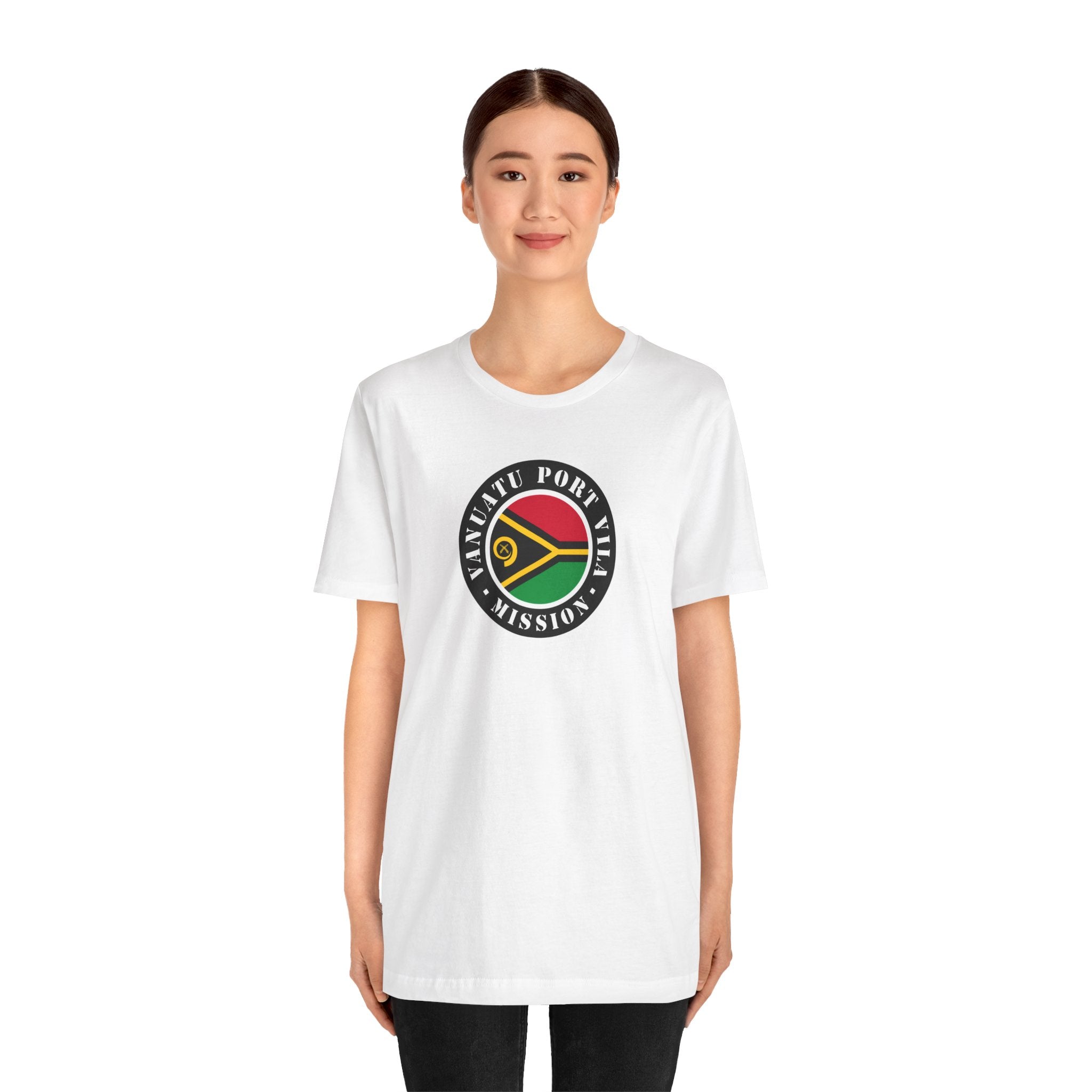 Vanuatu Port Vila Mission Flag Logo (Black Border) T-shirt - Mission Wishlist - LDS Missionary Gift Store
