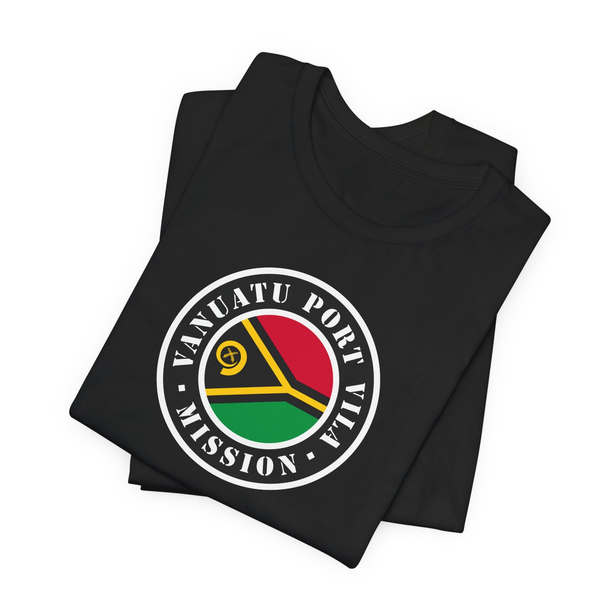 Vanuatu Port Vila Mission Flag Logo (Black Border) T-shirt - Mission Wishlist - LDS Missionary Gift Store