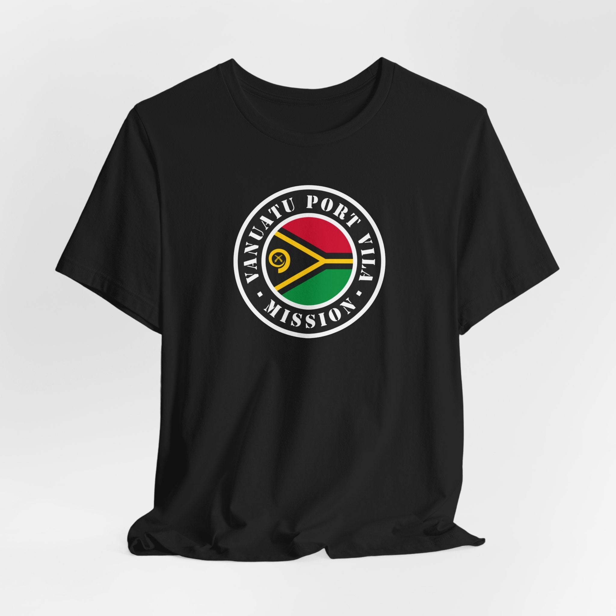Vanuatu Port Vila Mission Flag Logo (Black Border) T-shirt - Mission Wishlist - LDS Missionary Gift Store