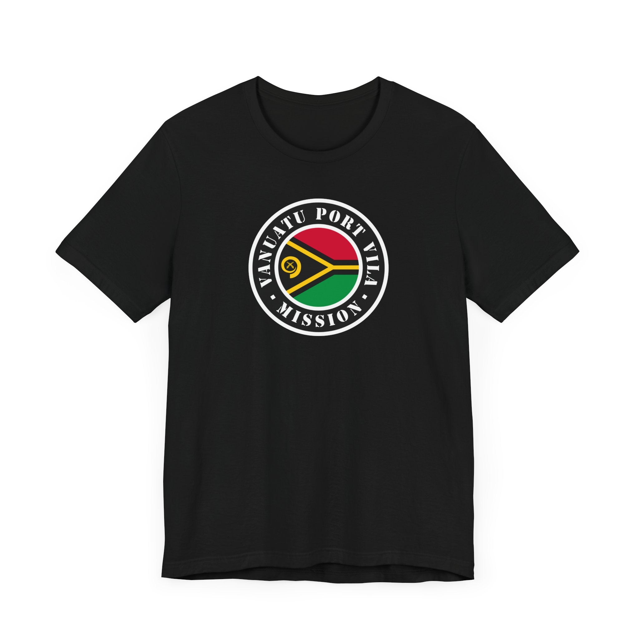 Vanuatu Port Vila Mission Flag Logo (Black Border) T-shirt - Mission Wishlist - LDS Missionary Gift Store