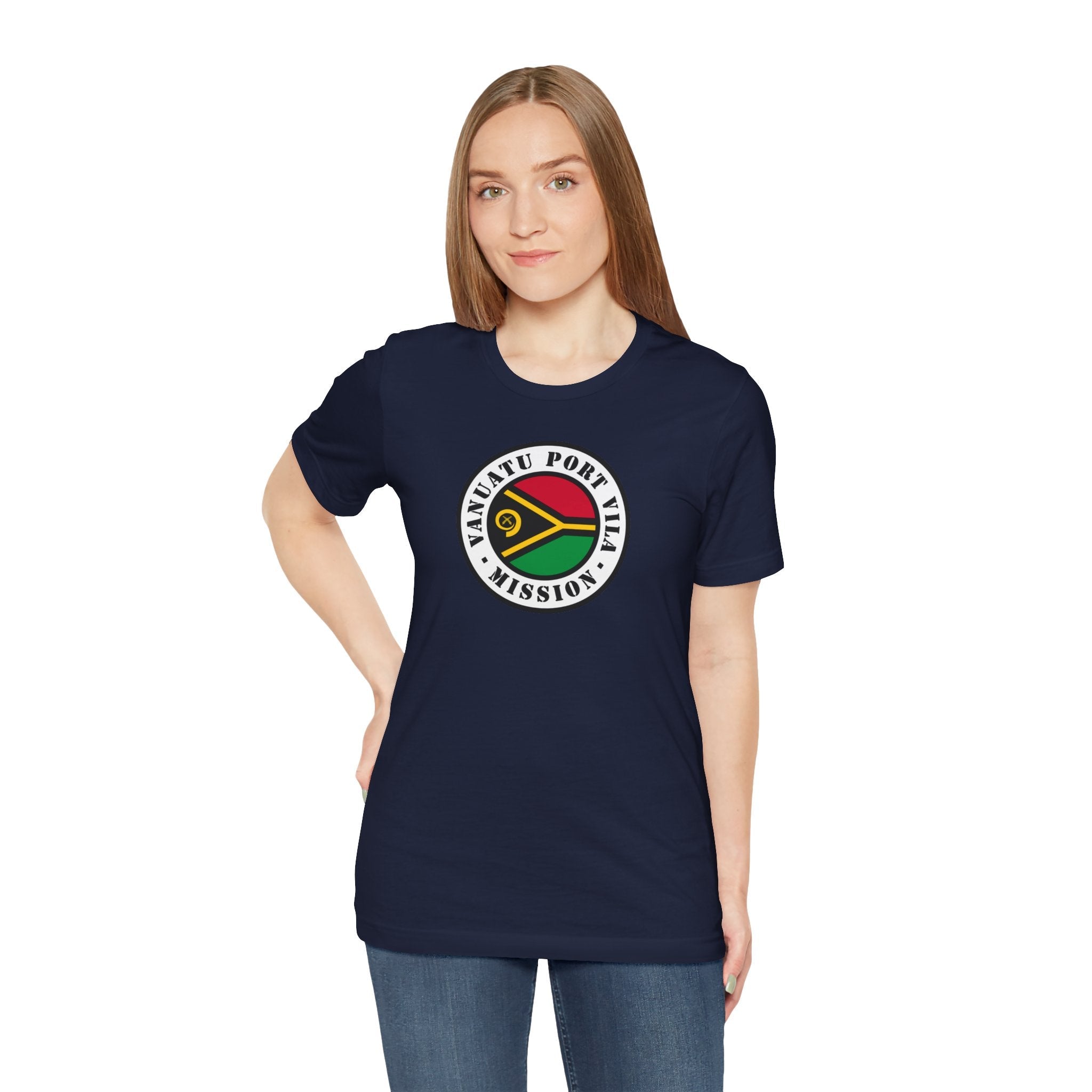 Vanuatu Port Vila Mission Flag Logo (White Border) T-shirt - Mission Wishlist - LDS Missionary Gift Store