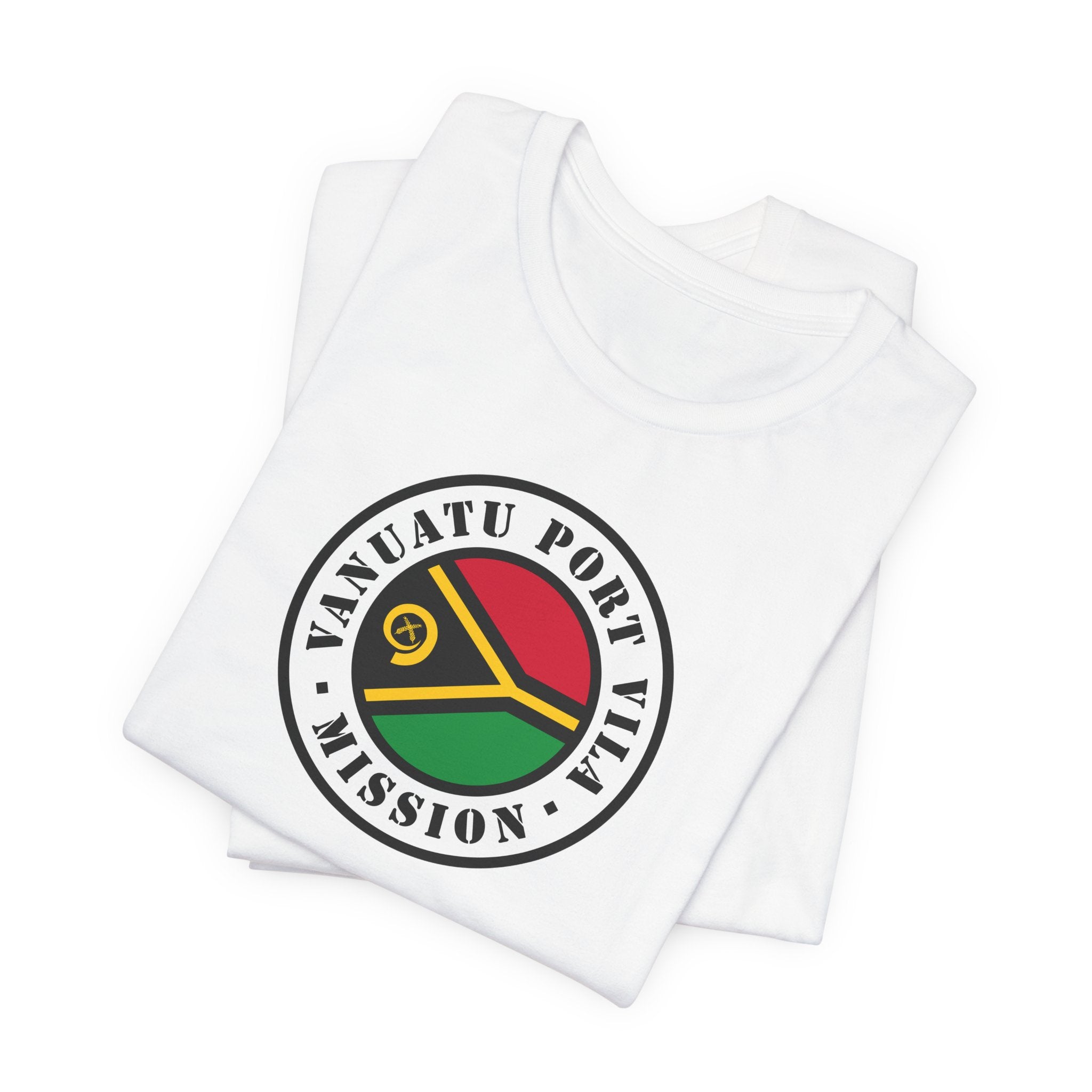 Vanuatu Port Vila Mission Flag Logo (White Border) T-shirt - Mission Wishlist - LDS Missionary Gift Store