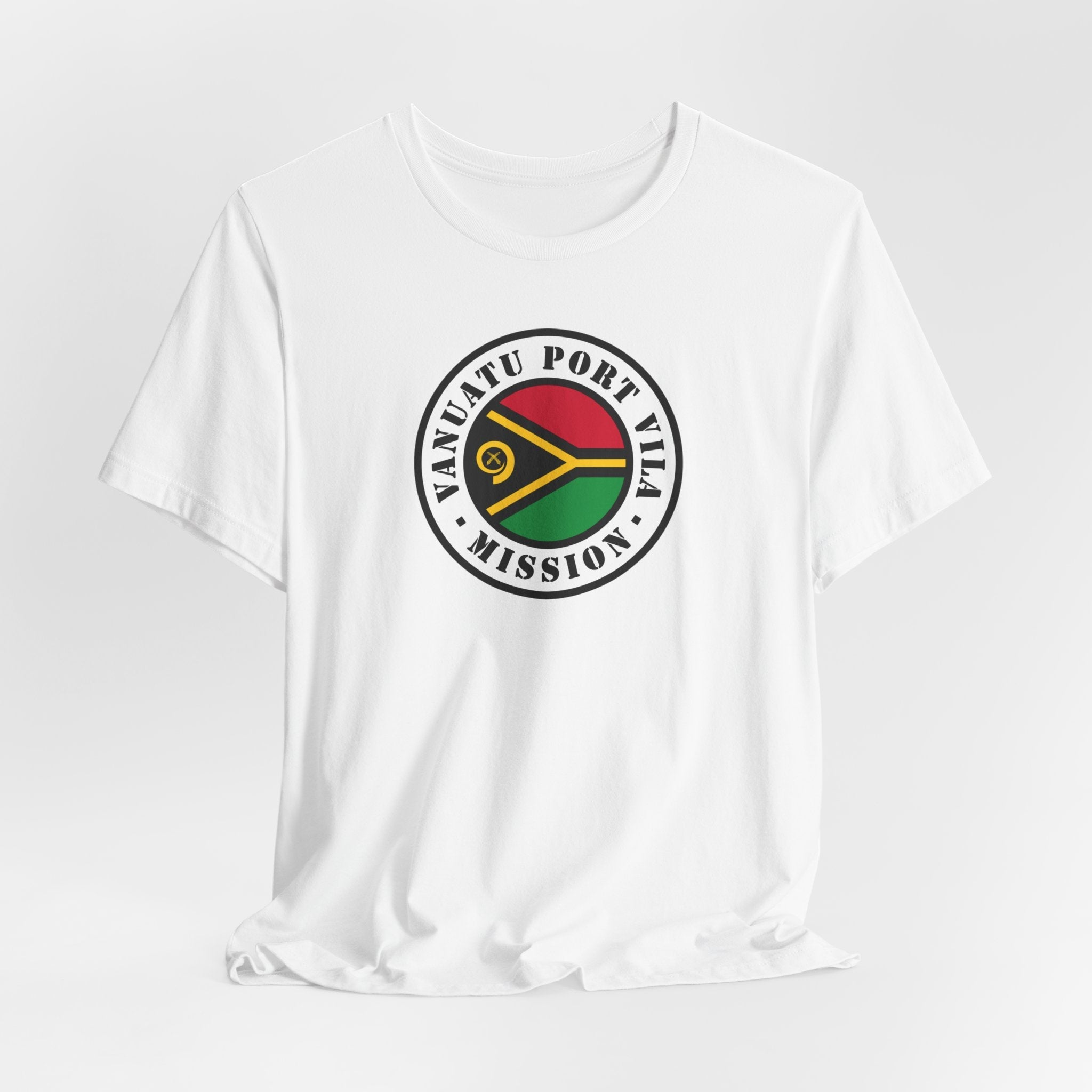 Vanuatu Port Vila Mission Flag Logo (White Border) T-shirt - Mission Wishlist - LDS Missionary Gift Store