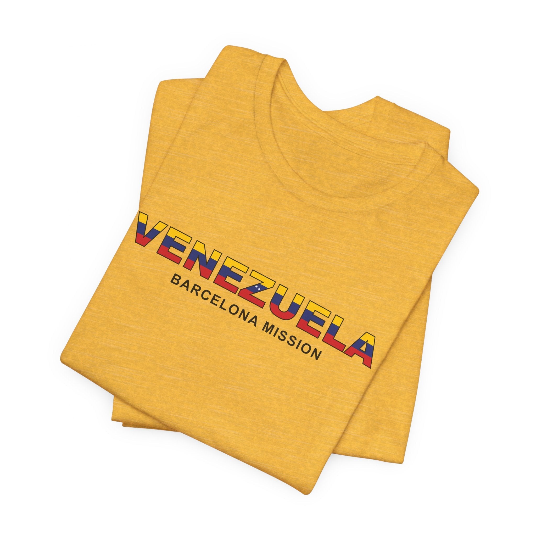 Venezuela Barcelona Mission Flag Title T-shirt - Latter-Day Saint LDS Missionary Gift - Book of Mormon