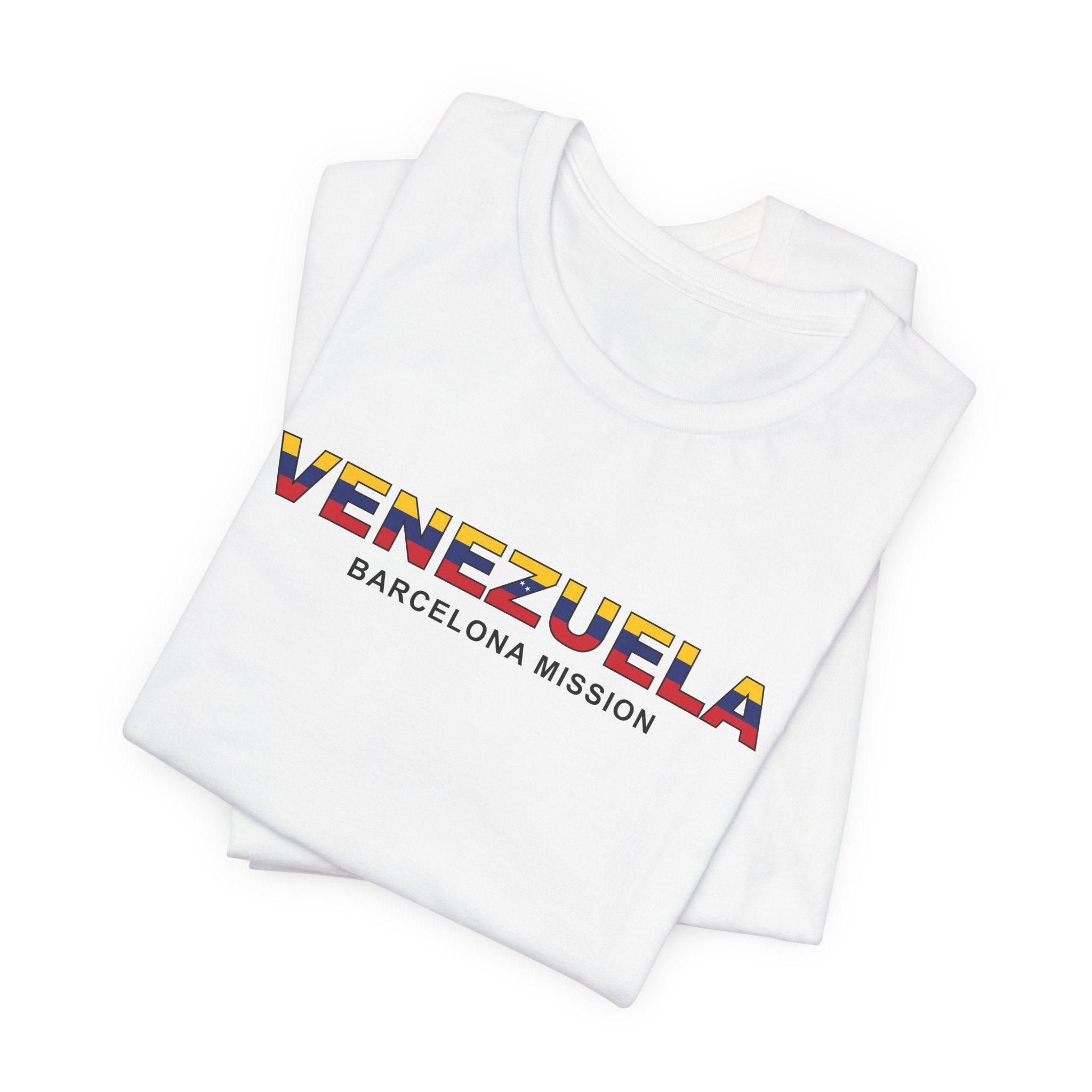 Venezuela Barcelona Mission Flag Title T-shirt - Latter-Day Saint LDS Missionary Gift - Book of Mormon