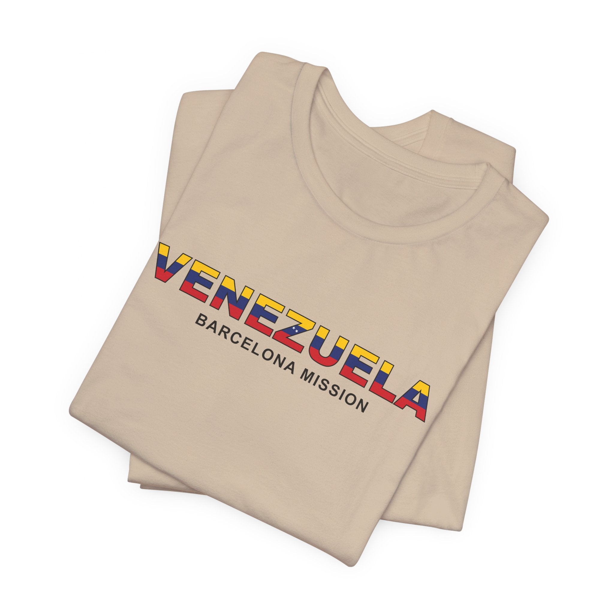 Venezuela Barcelona Mission Flag Title T-shirt - Latter-Day Saint LDS Missionary Gift - Book of Mormon