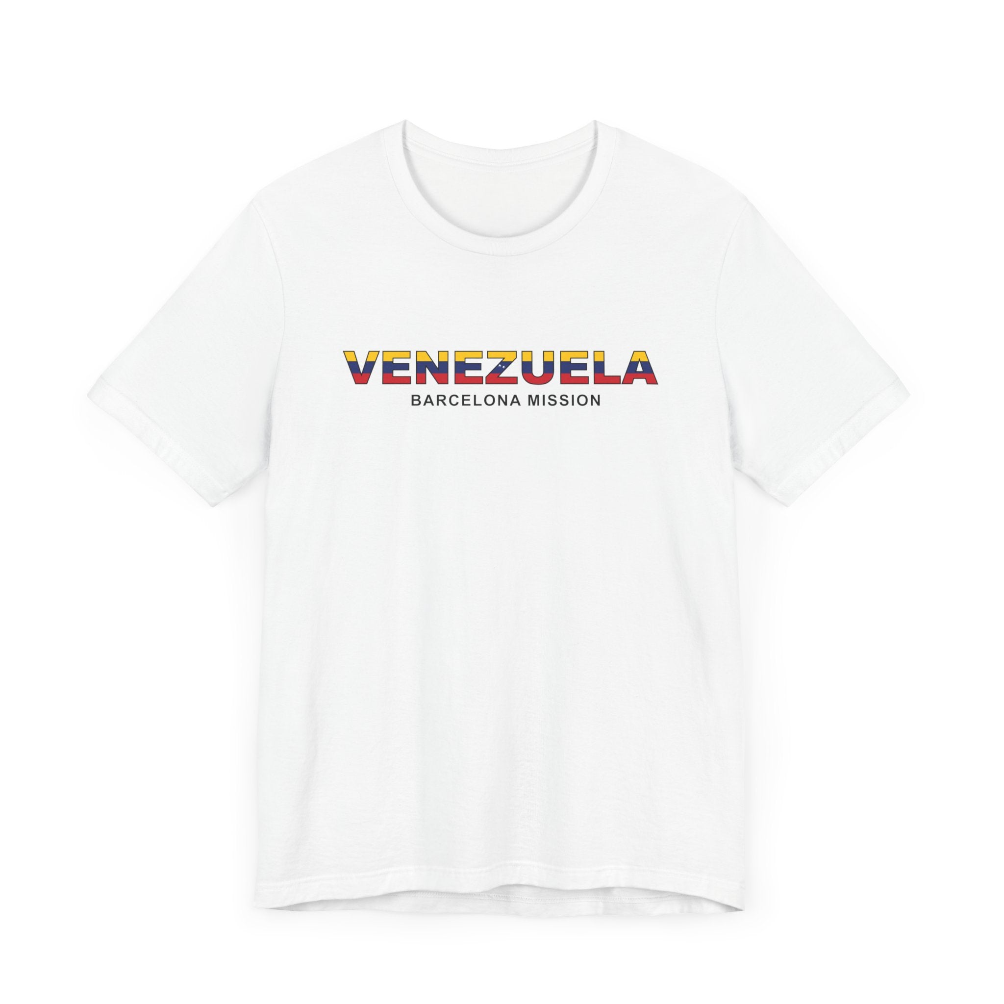 Venezuela Barcelona Mission Flag Title T-shirt - Latter-Day Saint LDS Missionary Gift - Book of Mormon