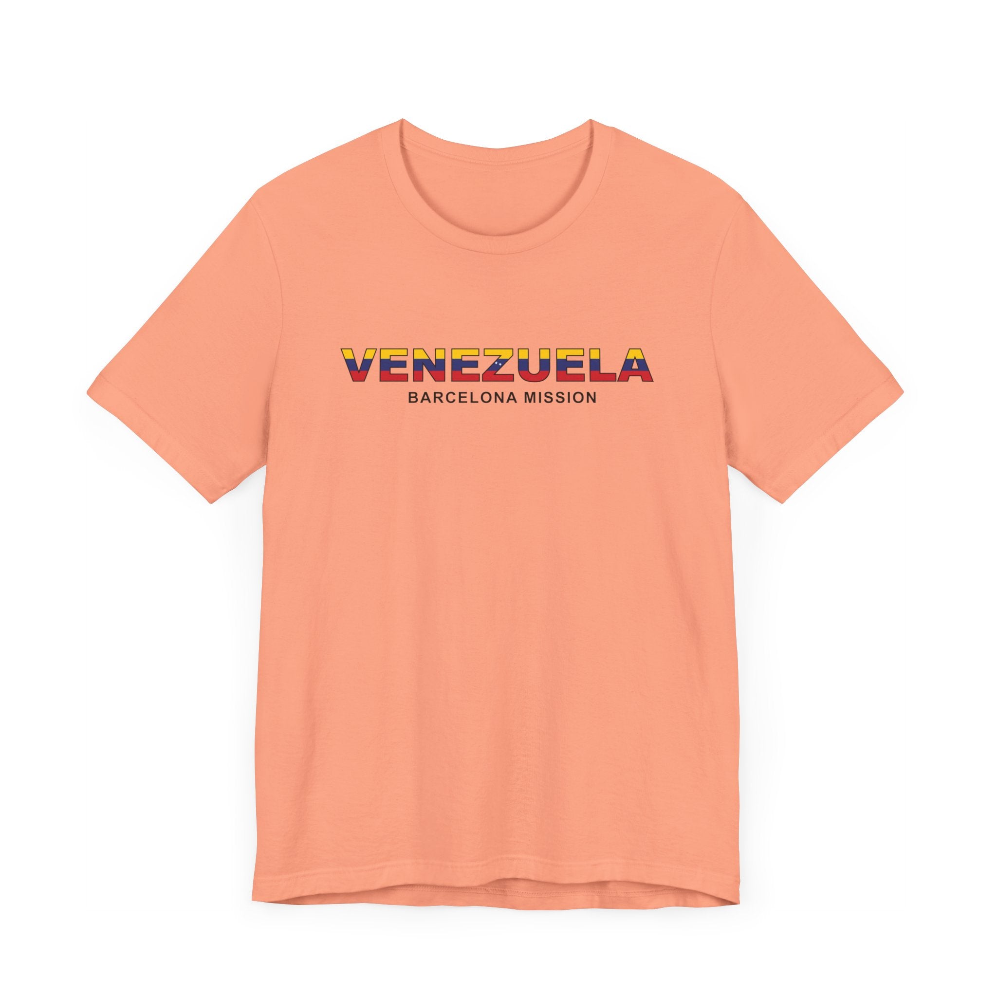 Venezuela Barcelona Mission Flag Title T-shirt - Latter-Day Saint LDS Missionary Gift - Book of Mormon