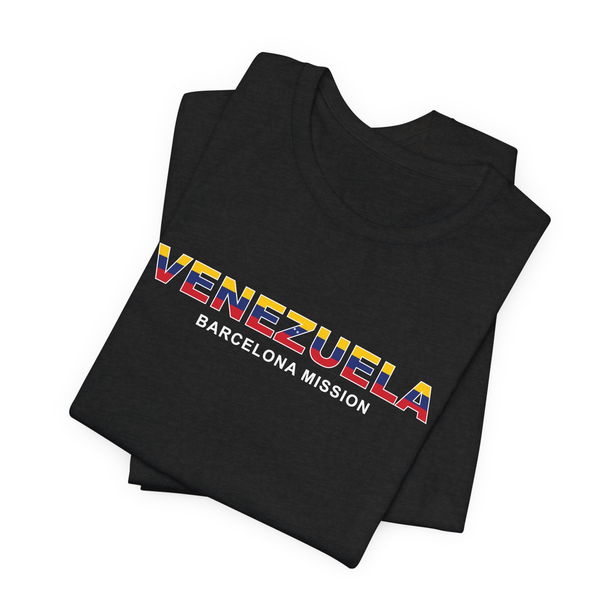 Venezuela Barcelona Mission Flag Title T-shirt - Latter-Day Saint LDS Missionary Gift - Book of Mormon