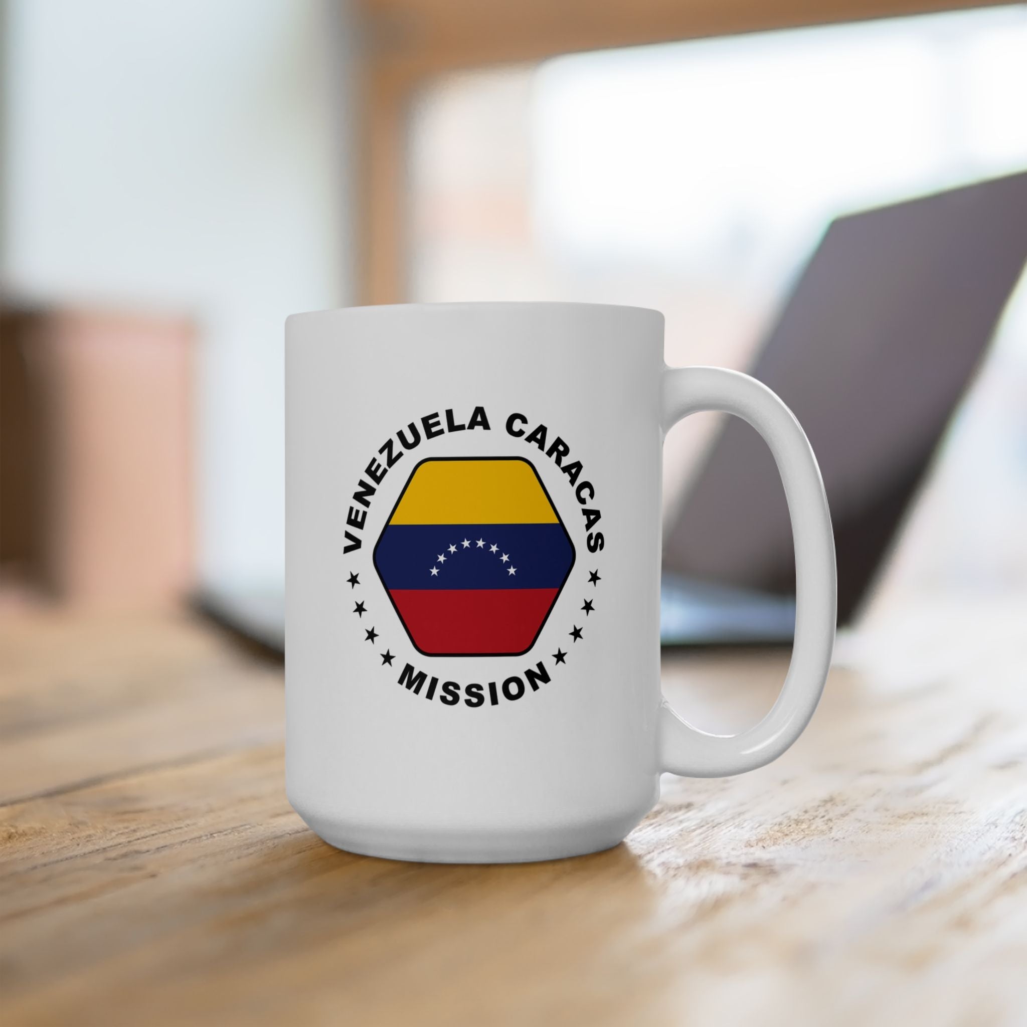 Venezuela Caracas Mission Circular Flag White Ceramic Mug - Latter-Day Saint LDS Missionary Gift - Book of Mormon