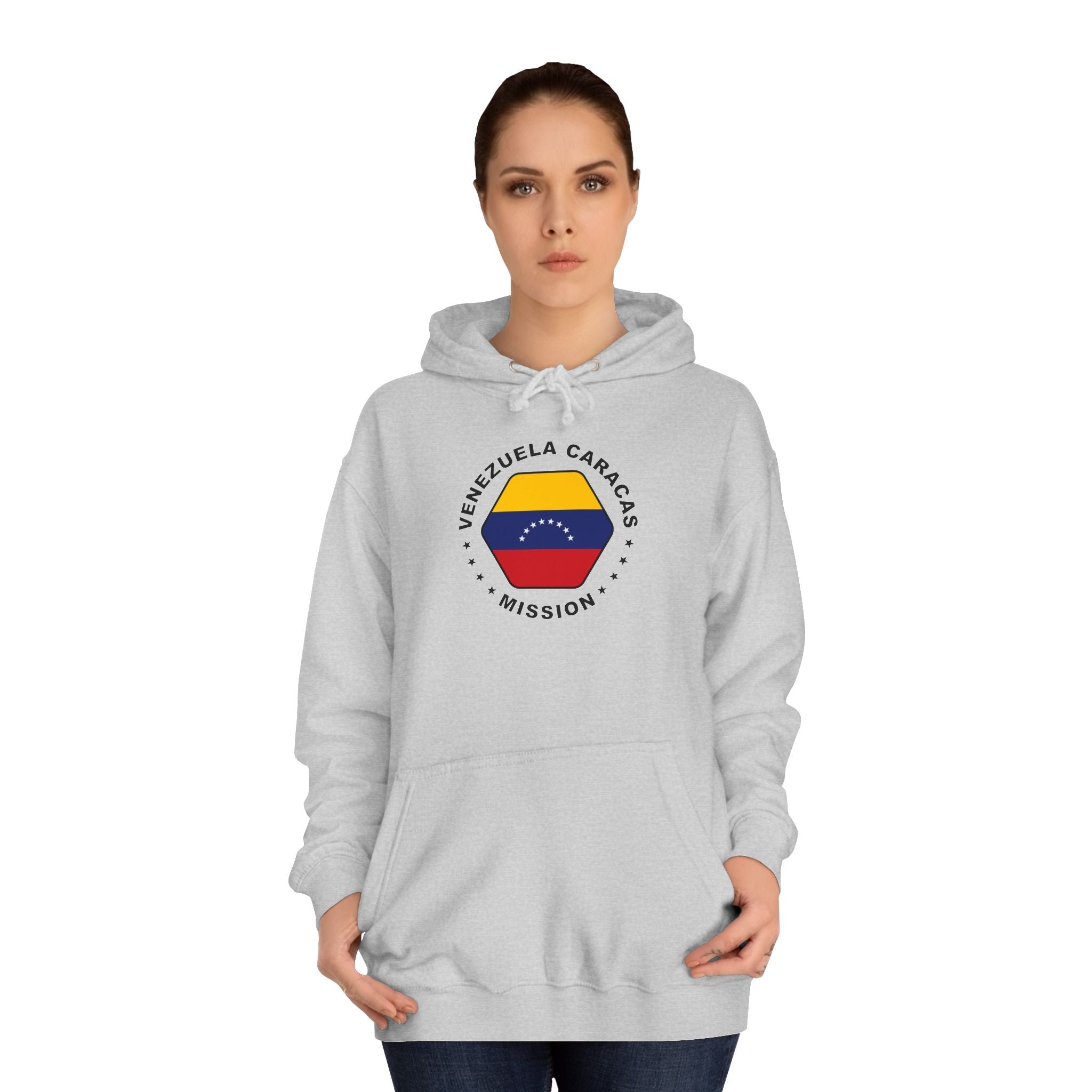 Venezuela Caracas Mission Flag Logo (Black Border) College Hoodie - Mission Wishlist - LDS Missionary Gift Store