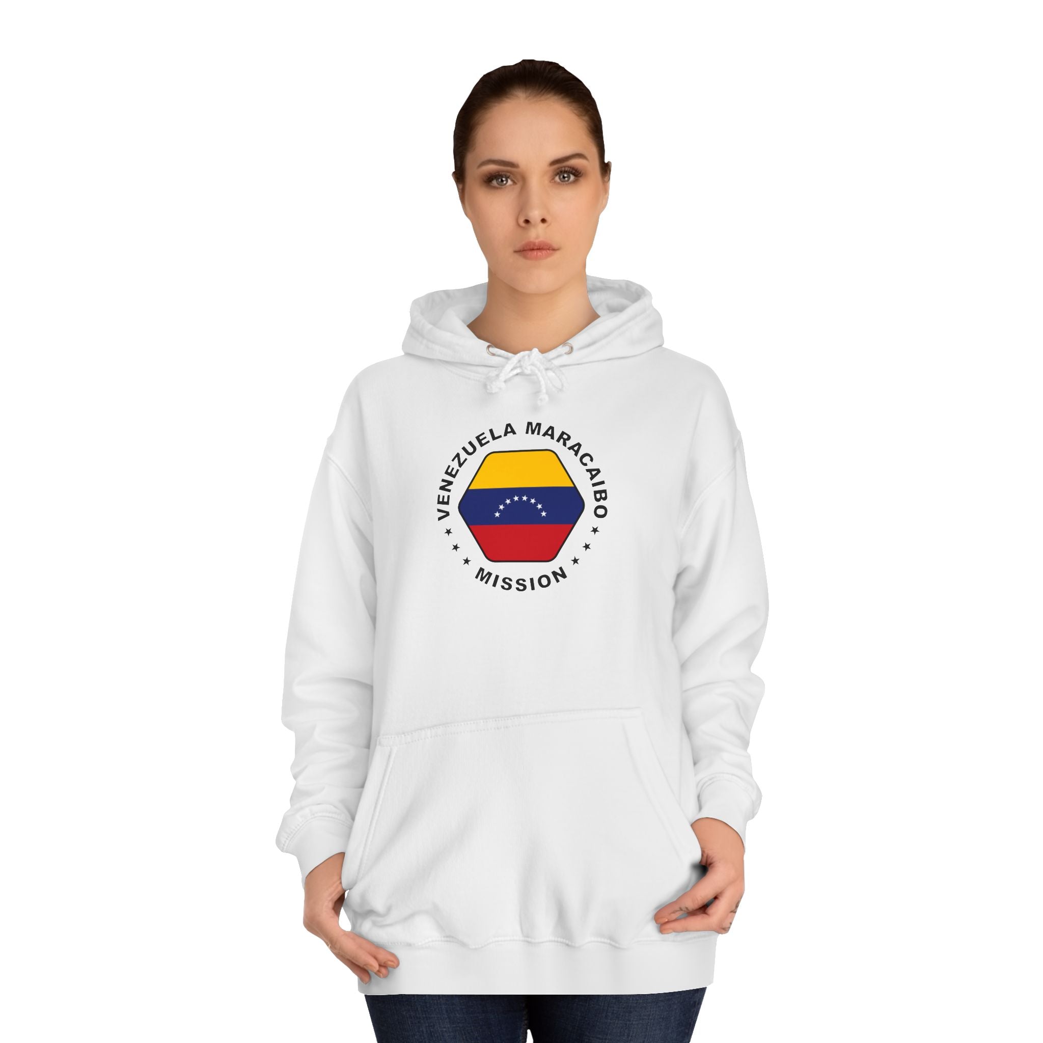 Venezuela Maracaibo Mission Flag Logo (Black Border) College Hoodie - Mission Wishlist - LDS Missionary Gift Store