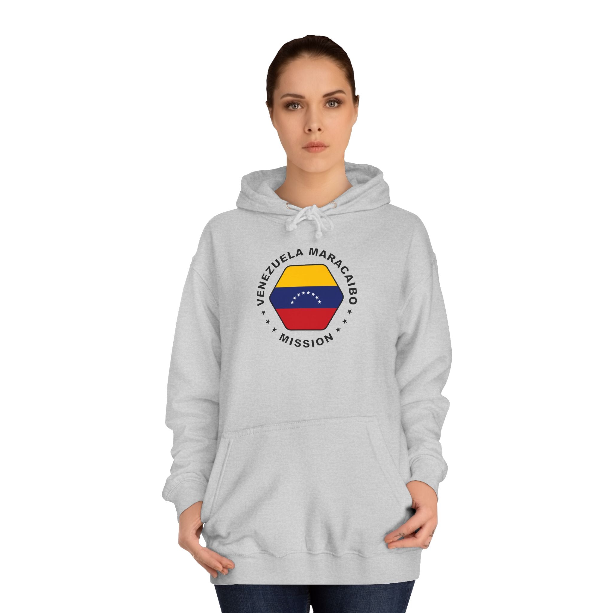 Venezuela Maracaibo Mission Flag Logo (Black Border) College Hoodie - Mission Wishlist - LDS Missionary Gift Store