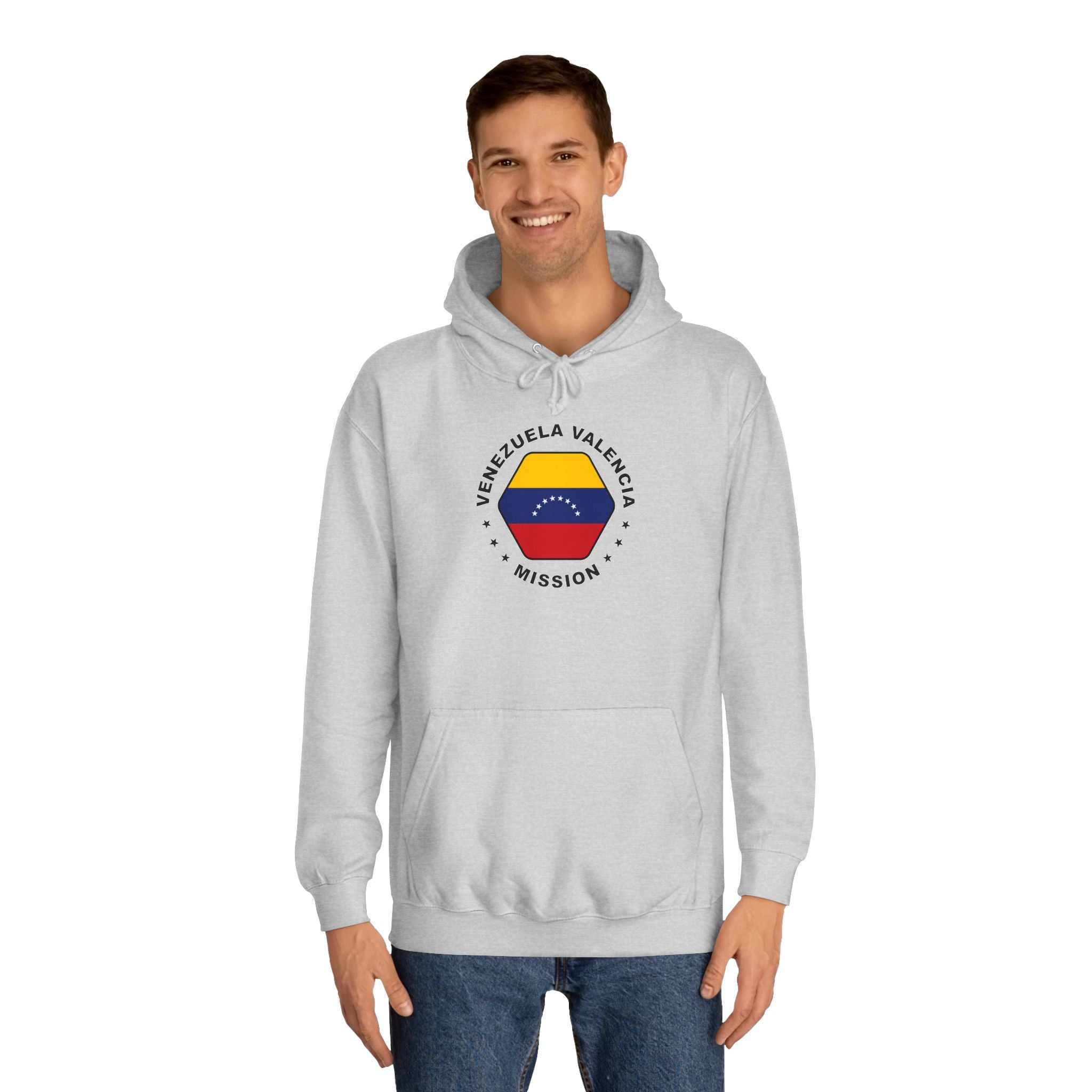 Venezuela Valencia Mission Flag Logo (Black Border) College Hoodie - Mission Wishlist - LDS Missionary Gift Store