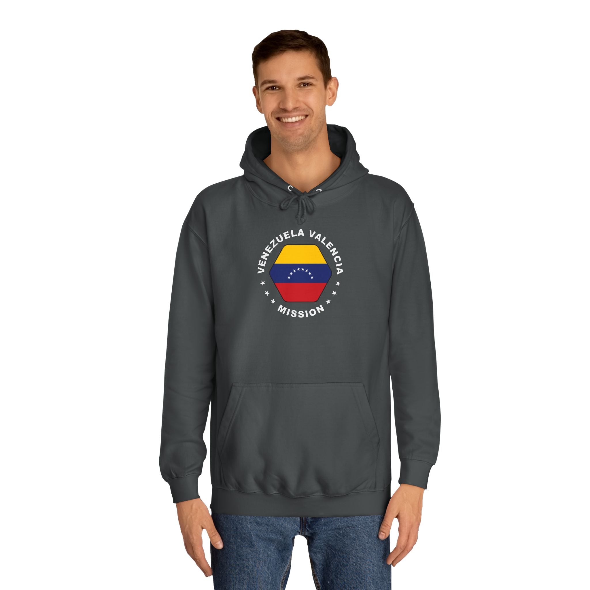 Venezuela Valencia Mission Flag Logo (White Border) College Hoodie - Mission Wishlist - LDS Missionary Gift Store
