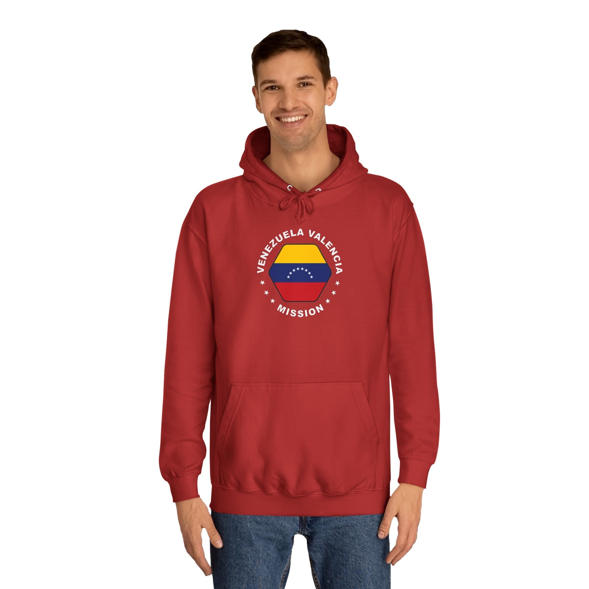 Venezuela Valencia Mission Flag Logo (White Border) College Hoodie - Mission Wishlist - LDS Missionary Gift Store