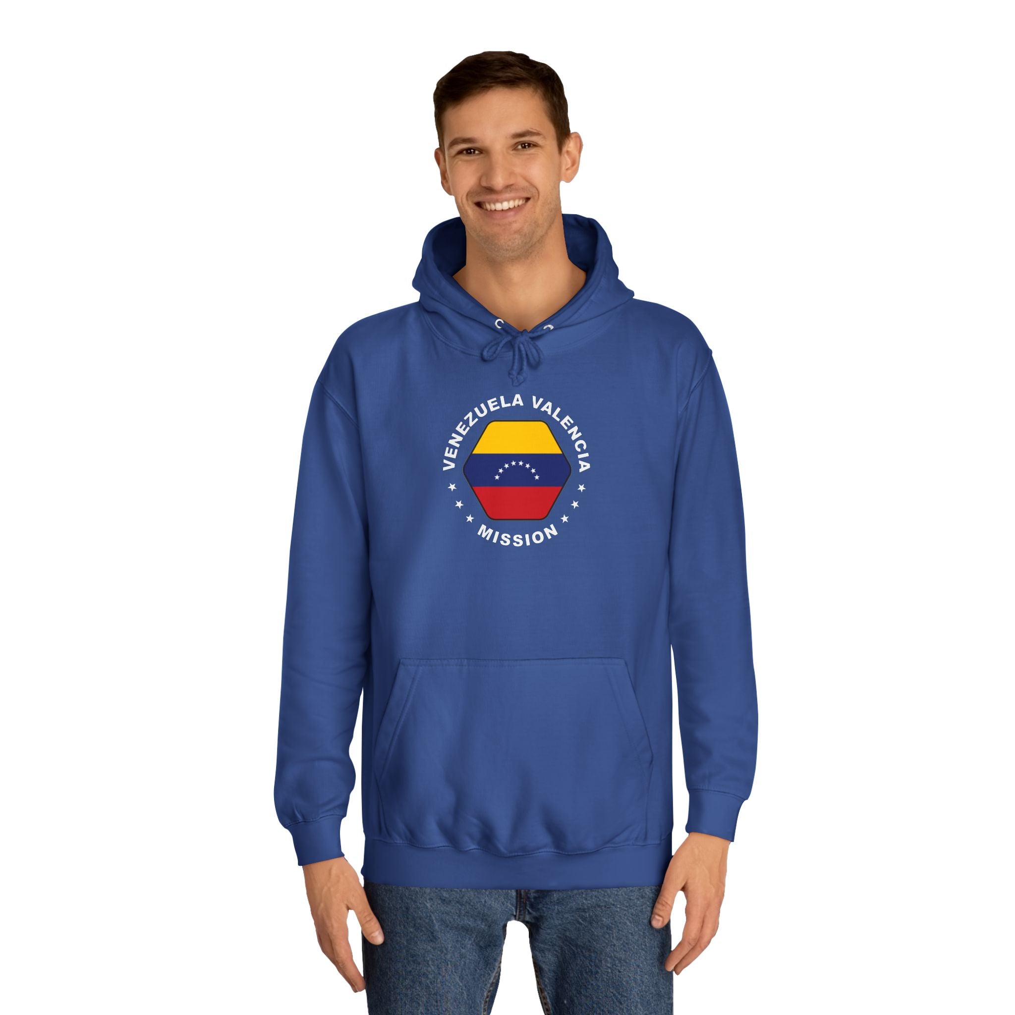 Venezuela Valencia Mission Flag Logo (White Border) College Hoodie - Mission Wishlist - LDS Missionary Gift Store