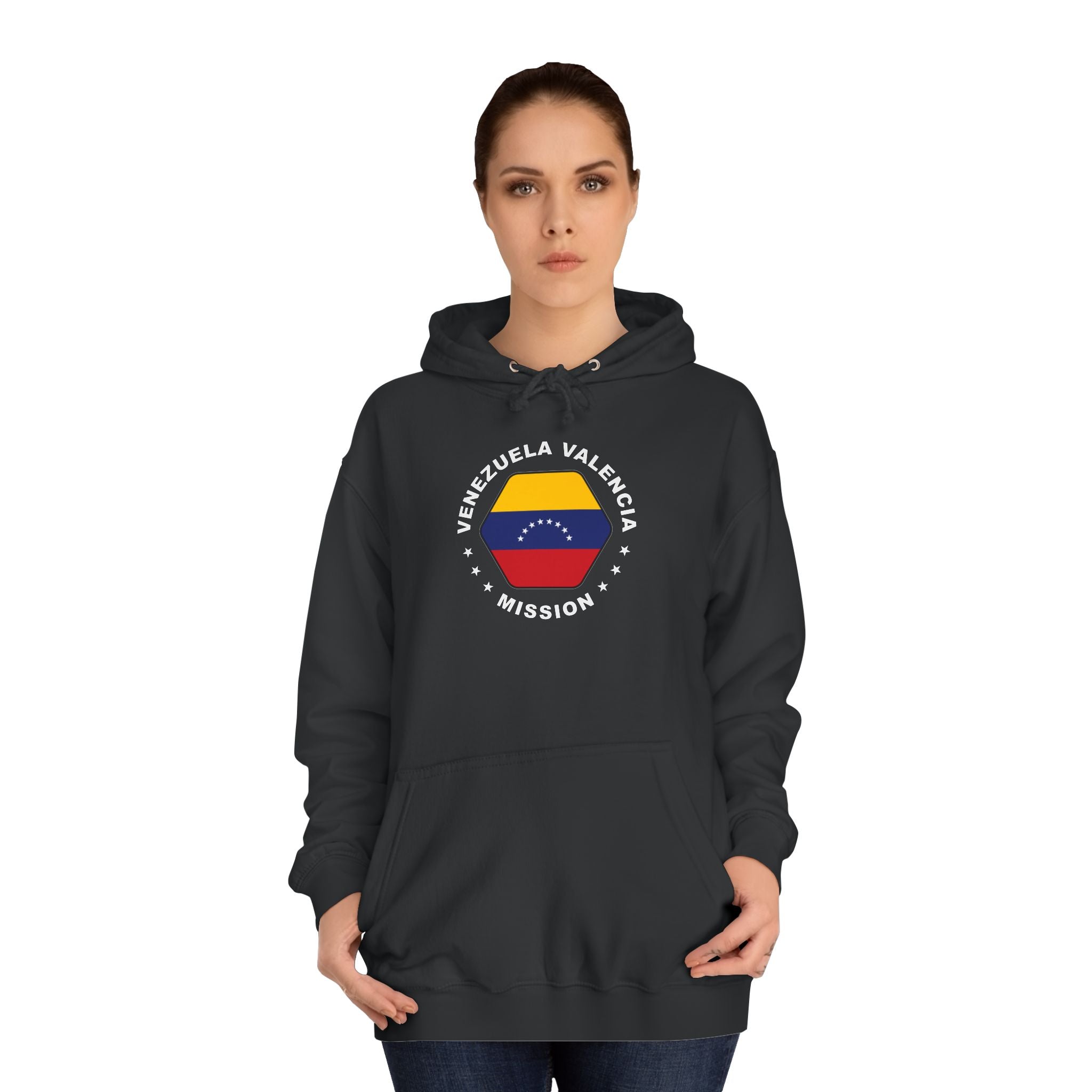 Venezuela Valencia Mission Flag Logo (White Border) College Hoodie - Mission Wishlist - LDS Missionary Gift Store