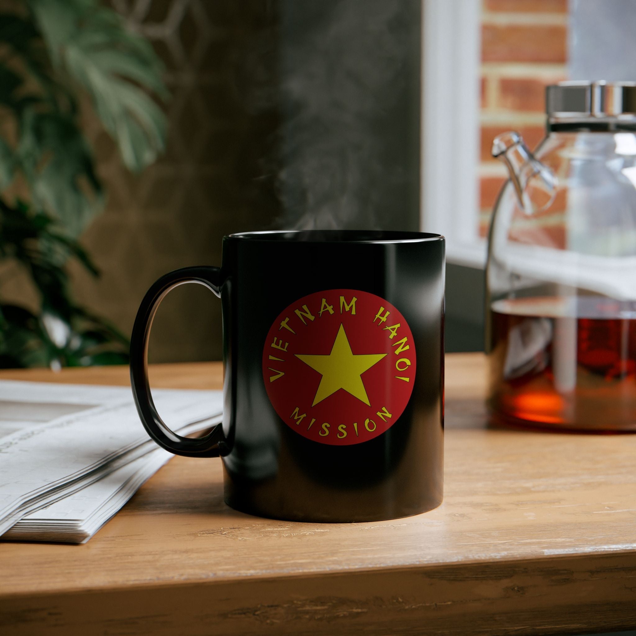 Vietnam Hanoi Mission Circular Flag Black Ceramic Mug - Latter-Day Saint LDS Missionary Gift - Book of Mormon