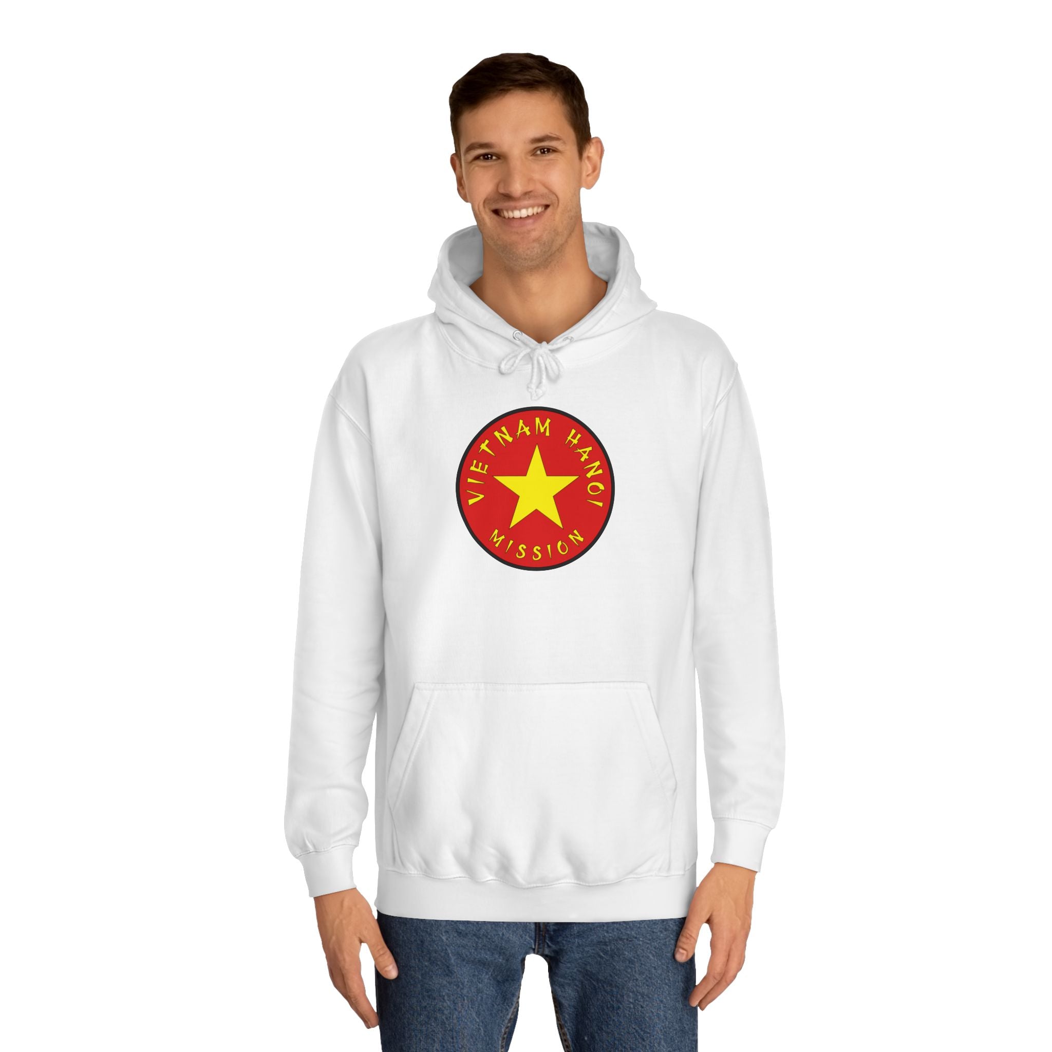 Vietnam Hanoi Mission Flag Logo (Black Border) College Hoodie - Mission Wishlist - LDS Missionary Gift Store
