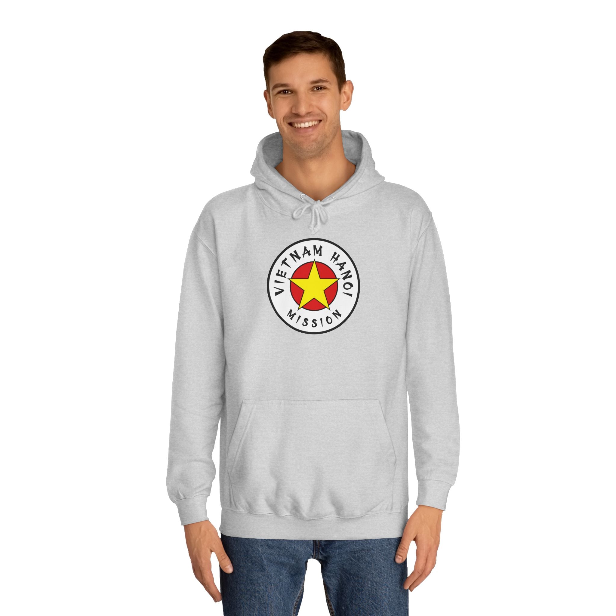 Vietnam Hanoi Mission Flag Logo (White Border) College Hoodie - Mission Wishlist - LDS Missionary Gift Store