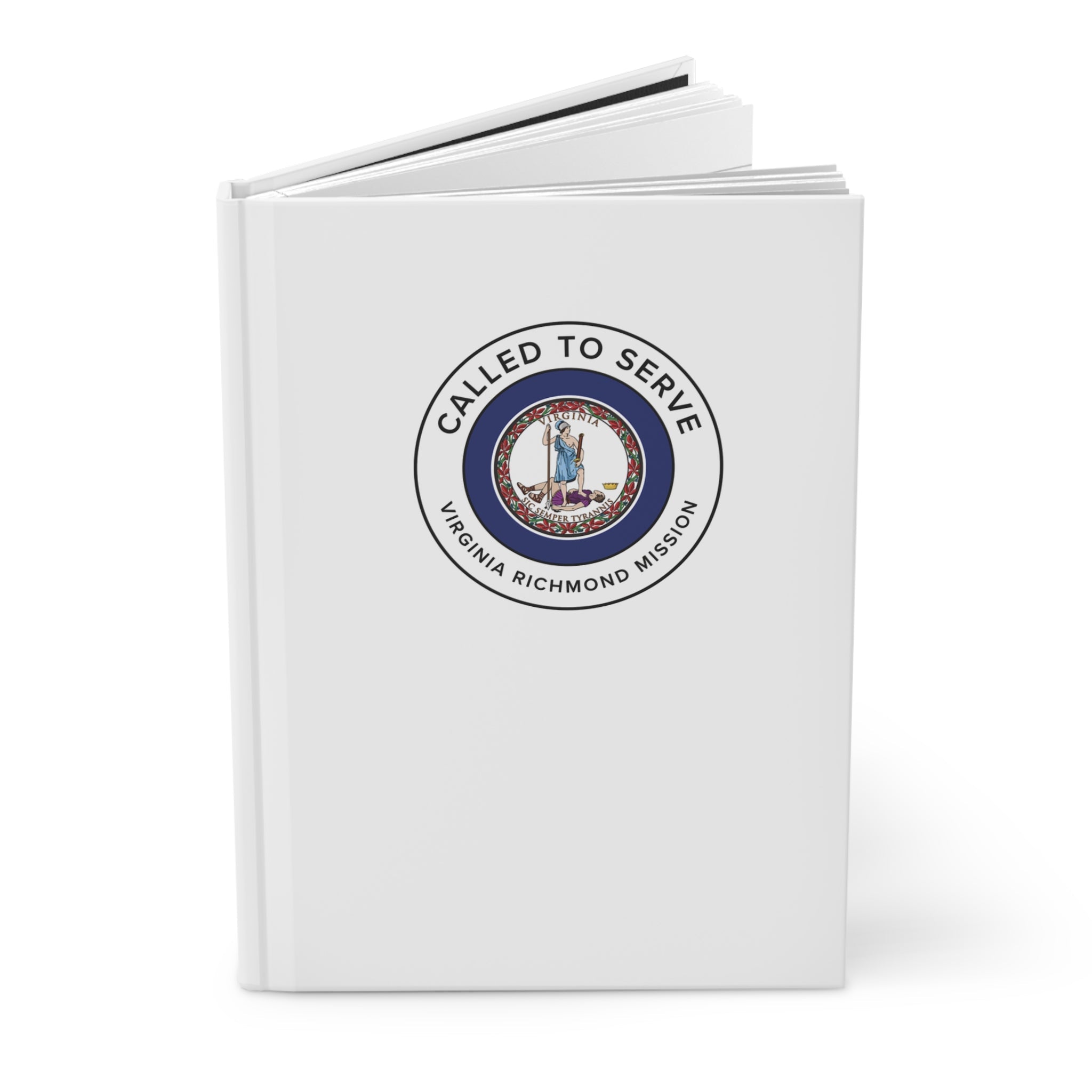 Virginia Richmond Mission Circle Flag Called to Serve White Hardcover Journal Matte - Latter-Day Saint LDS Missionary Gift - Book of Mormon