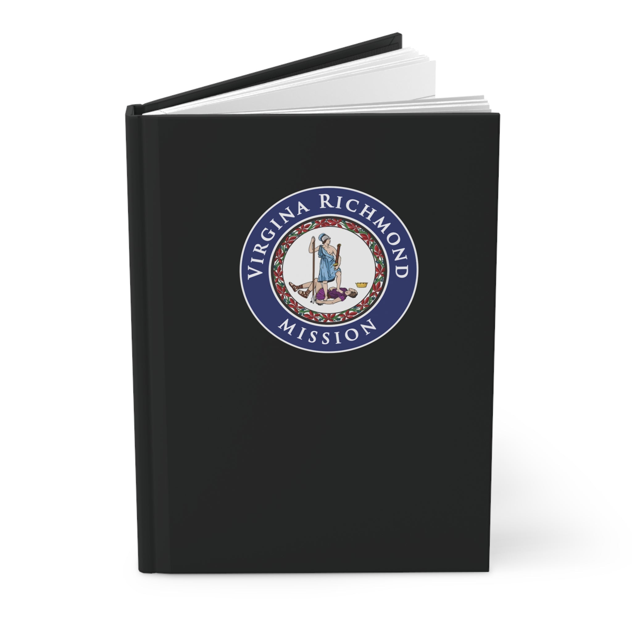 Virginia Richmond Mission Logo Design Black Hardcover Journal Matte - Latter-Day Saint LDS Missionary Gift - Book of Mormon