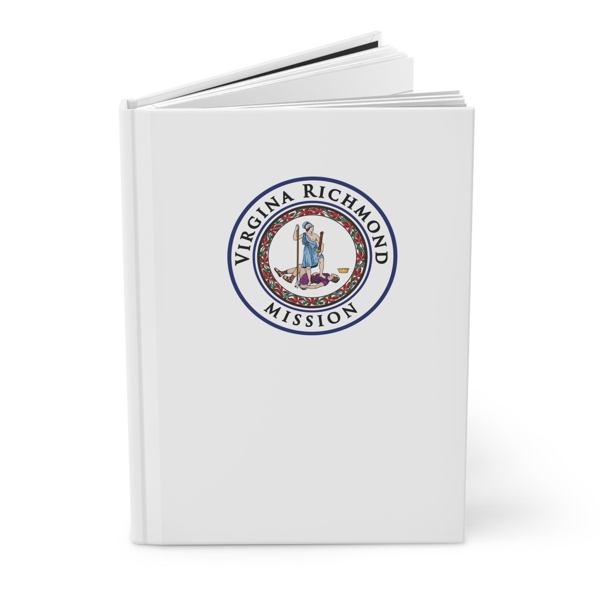 Virginia Richmond Mission Logo Design White Hardcover Journal Matte - Latter-Day Saint LDS Missionary Gift - Book of Mormon