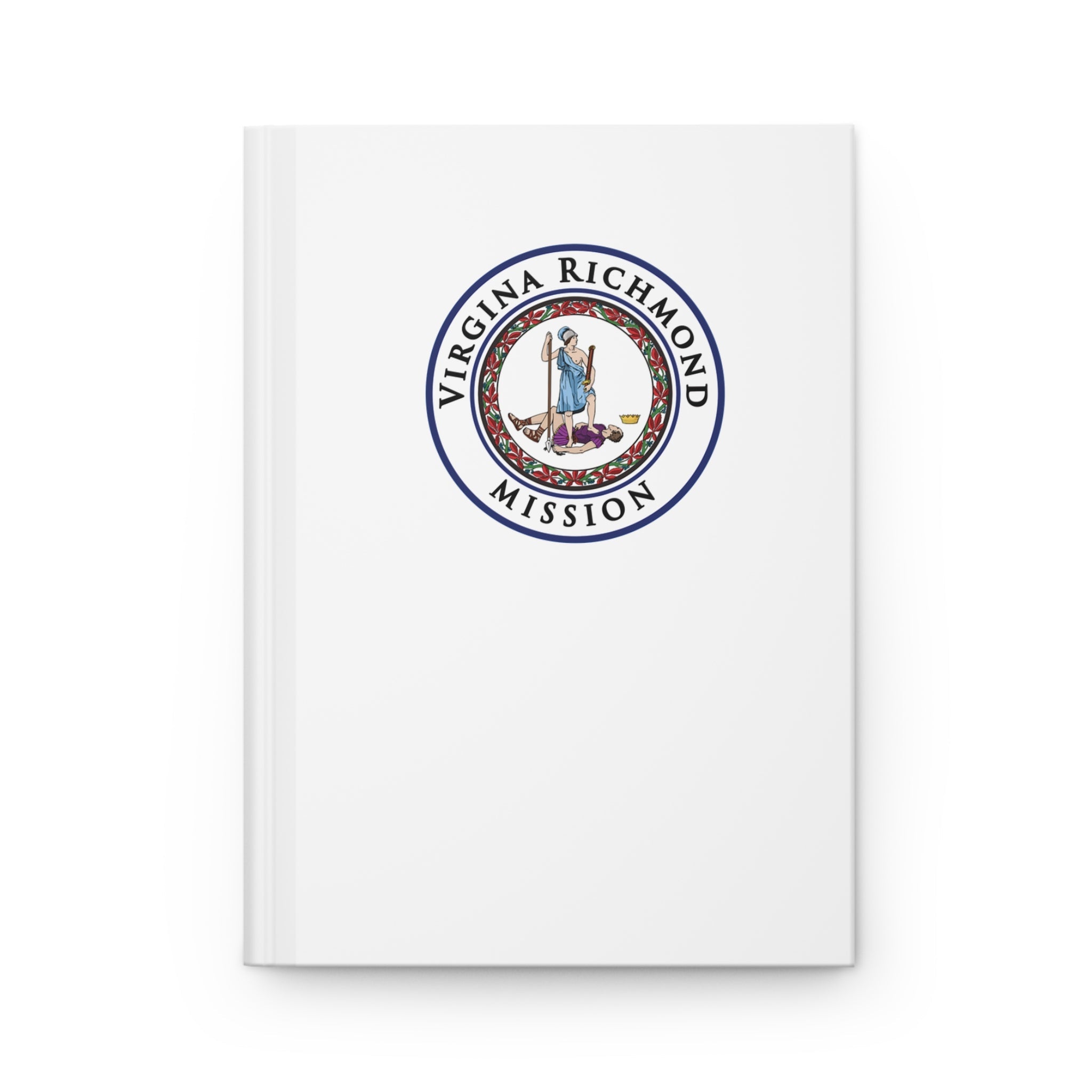 Virginia Richmond Mission Logo Design White Hardcover Journal Matte - Latter-Day Saint LDS Missionary Gift - Book of Mormon