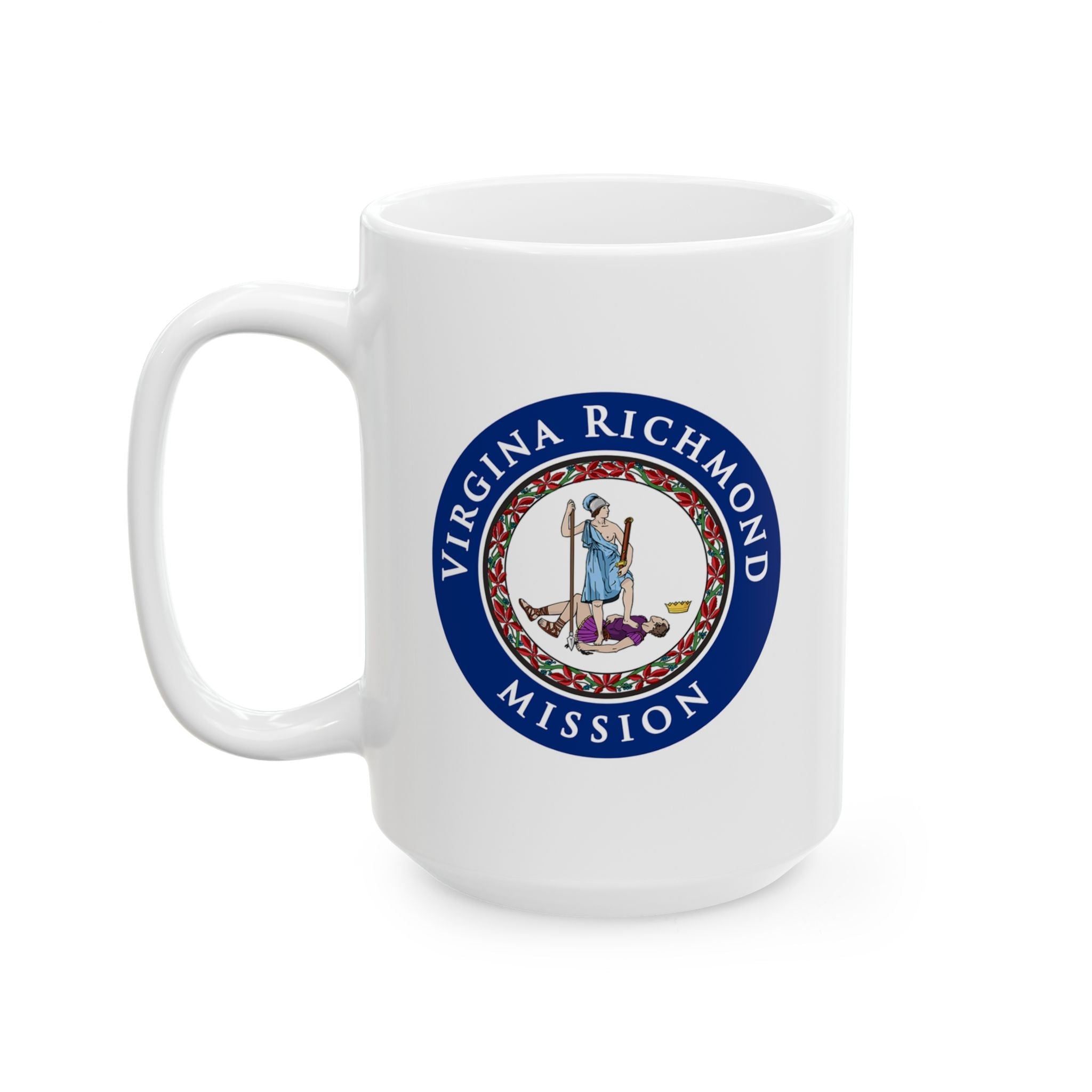 Virginia Richmond Mission State Flag Logo Ceramic Mug White - Latter-Day Saint LDS Missionary Gift - Book of Mormon
