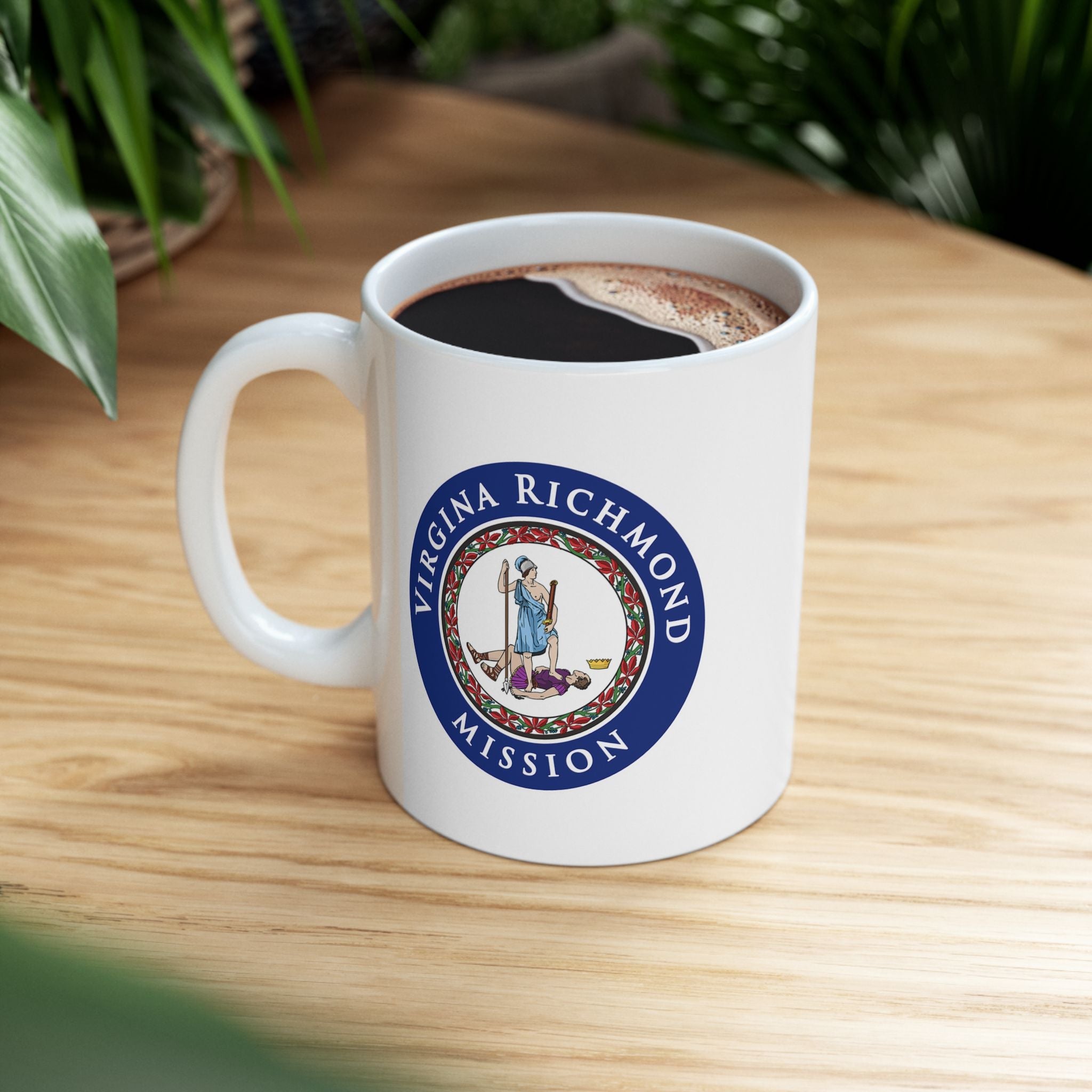 Virginia Richmond Mission State Flag Logo Ceramic Mug White - Latter-Day Saint LDS Missionary Gift - Book of Mormon