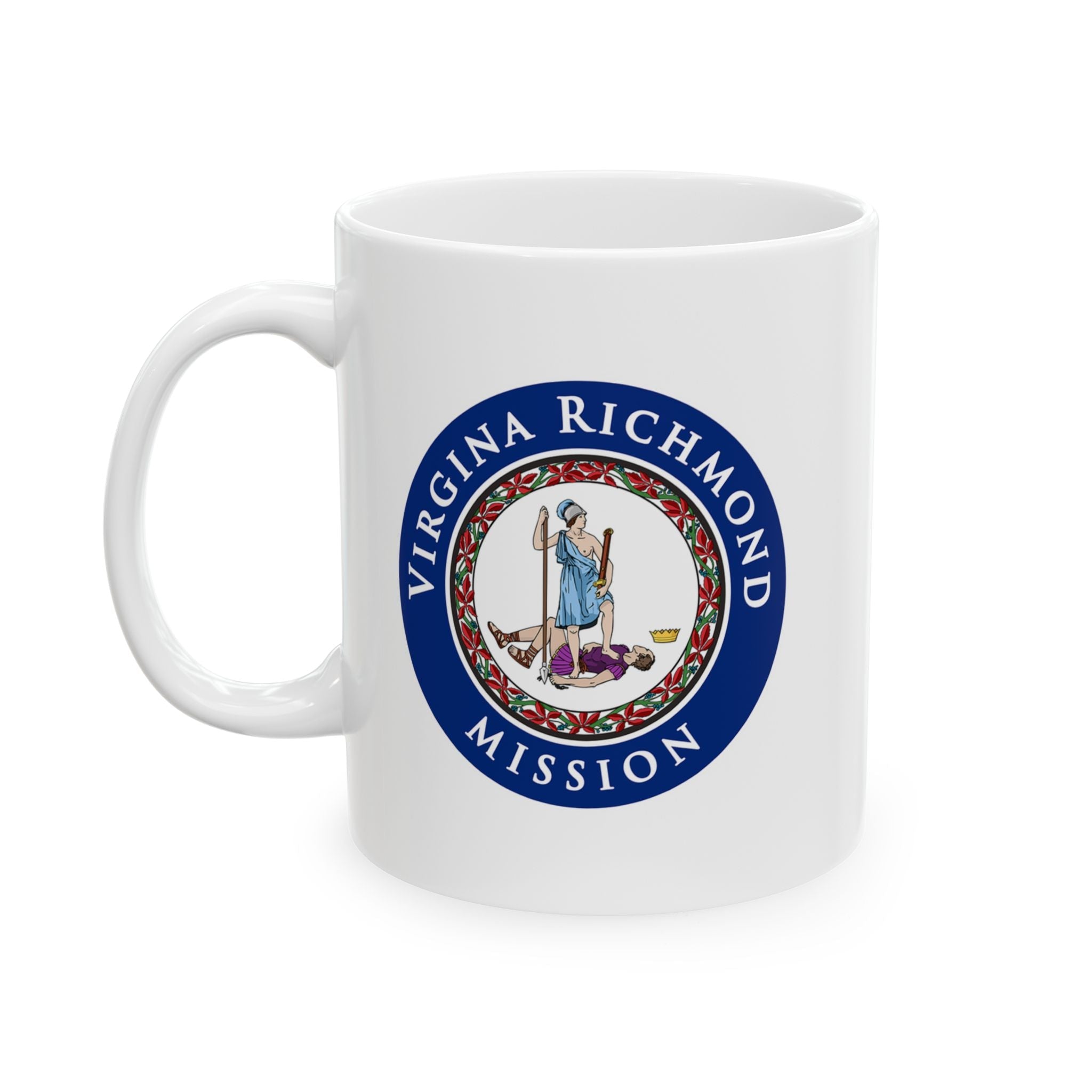 Virginia Richmond Mission State Flag Logo Ceramic Mug White - Latter-Day Saint LDS Missionary Gift - Book of Mormon