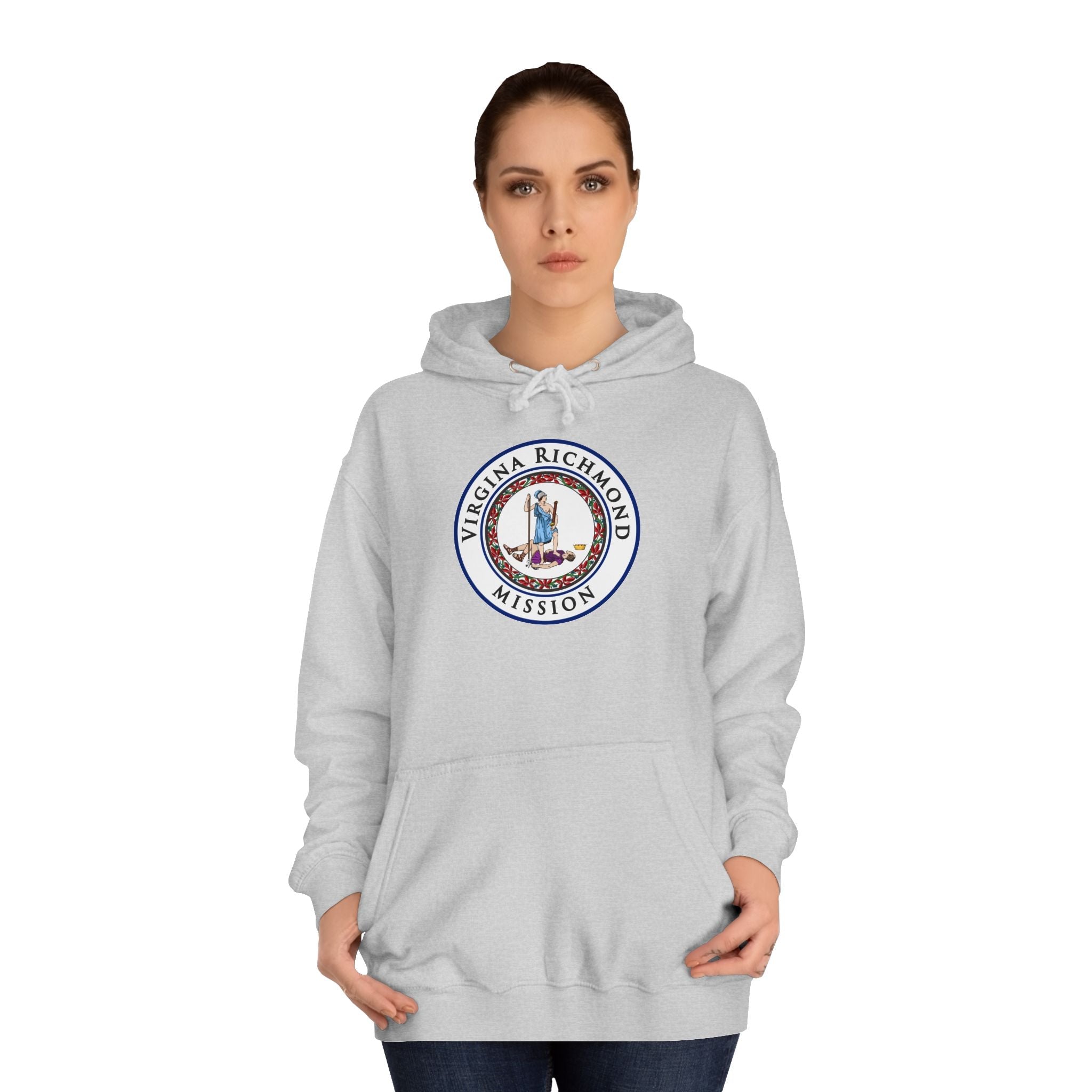 Virginia Richmond Mission State Flag Logo (White Border) College Hoodie - Mission Wishlist - LDS Missionary Gift Store