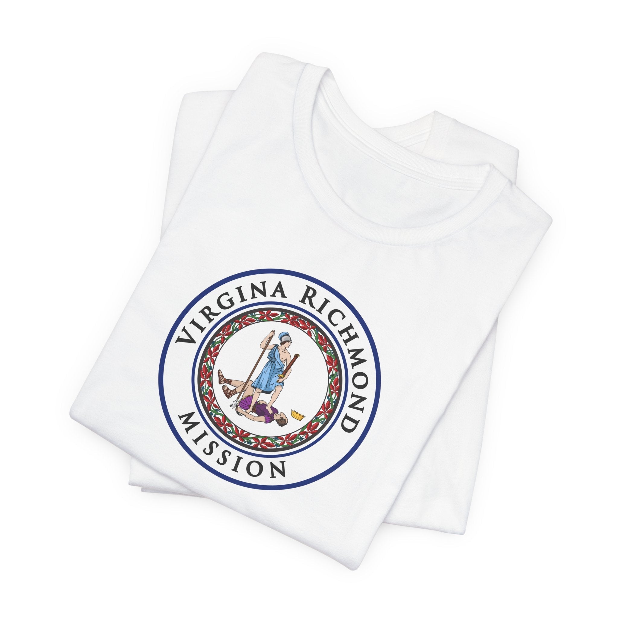 Virginia Richmond Mission State Flag Logo (White Border) T-shirt - Latter-Day Saint LDS Missionary Gift - Book of Mormon