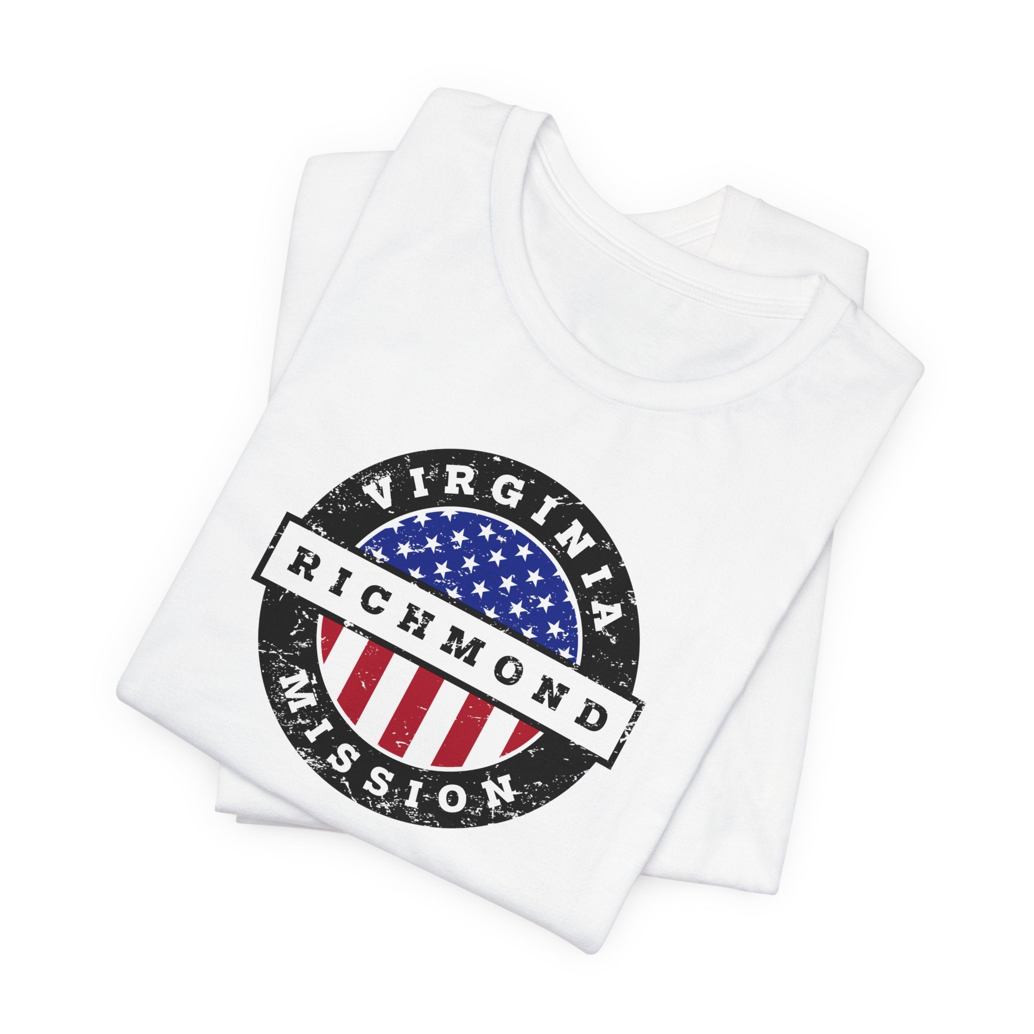 Virginia Richmond Mission Vintage Circular USA Flag T-Shirt - Mission Wishlist - LDS Missionary Gift Store