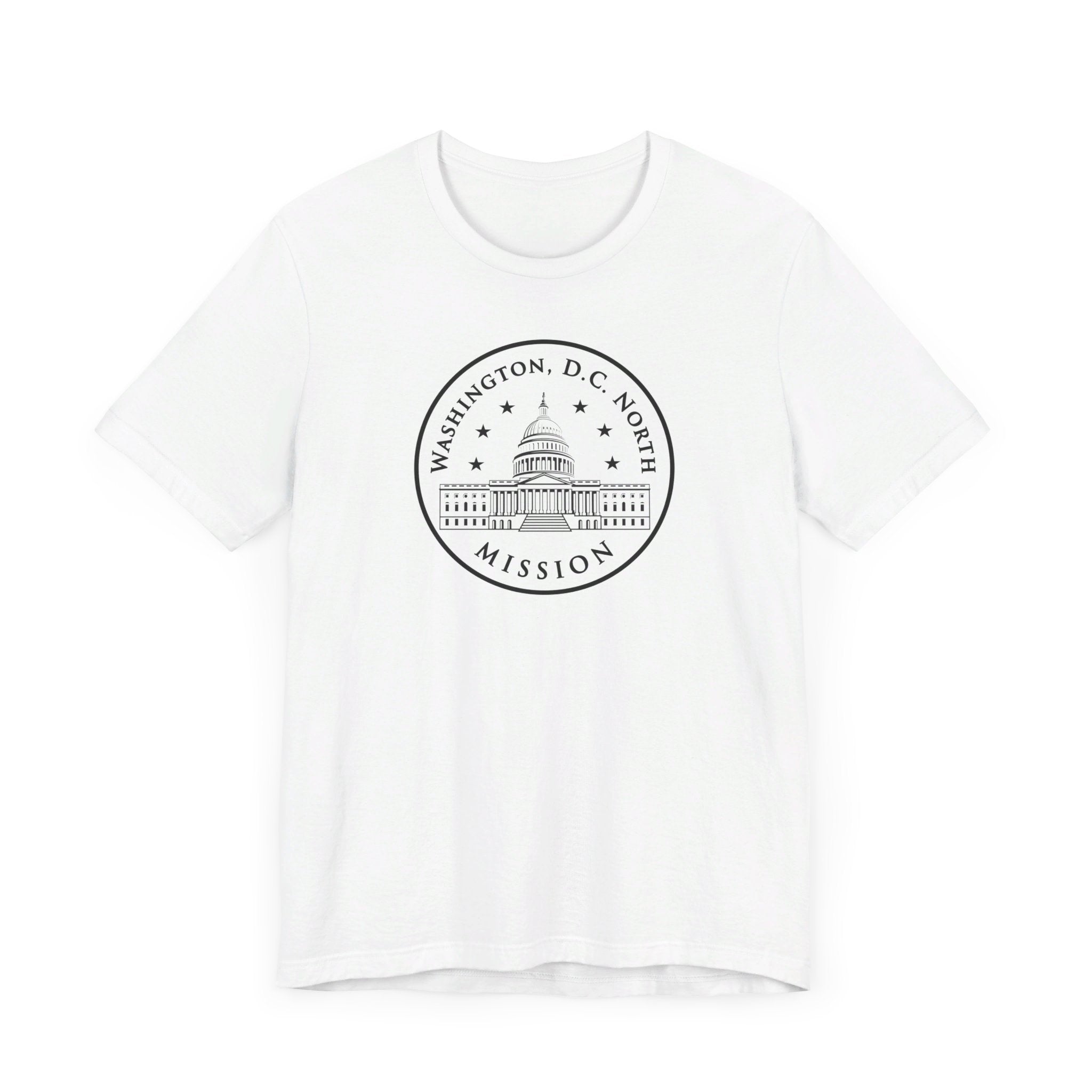 Washington DC North Mission Circular Monochrome Logo T-Shirt - Latter-Day Saint LDS Missionary Gift - Book of Mormon