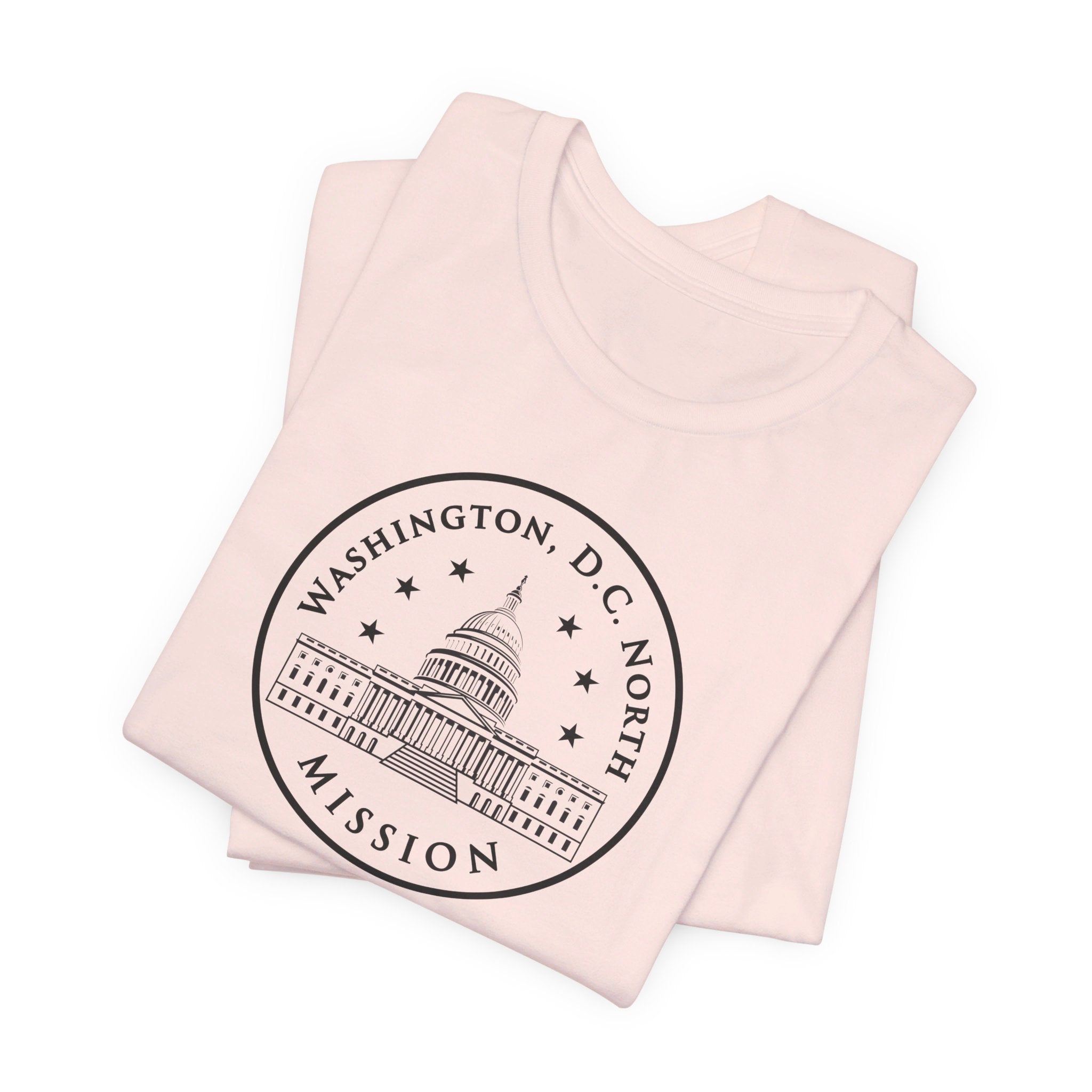 Washington DC North Mission Circular Monochrome Logo T-Shirt - Latter-Day Saint LDS Missionary Gift - Book of Mormon