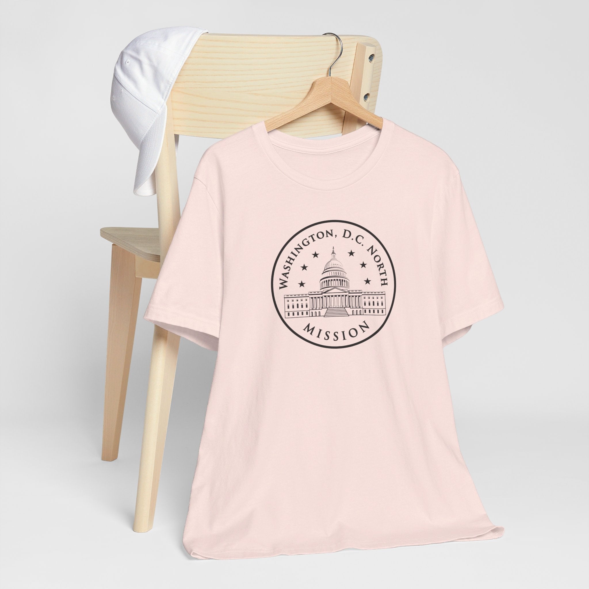 Washington DC North Mission Circular Monochrome Logo T-Shirt - Latter-Day Saint LDS Missionary Gift - Book of Mormon