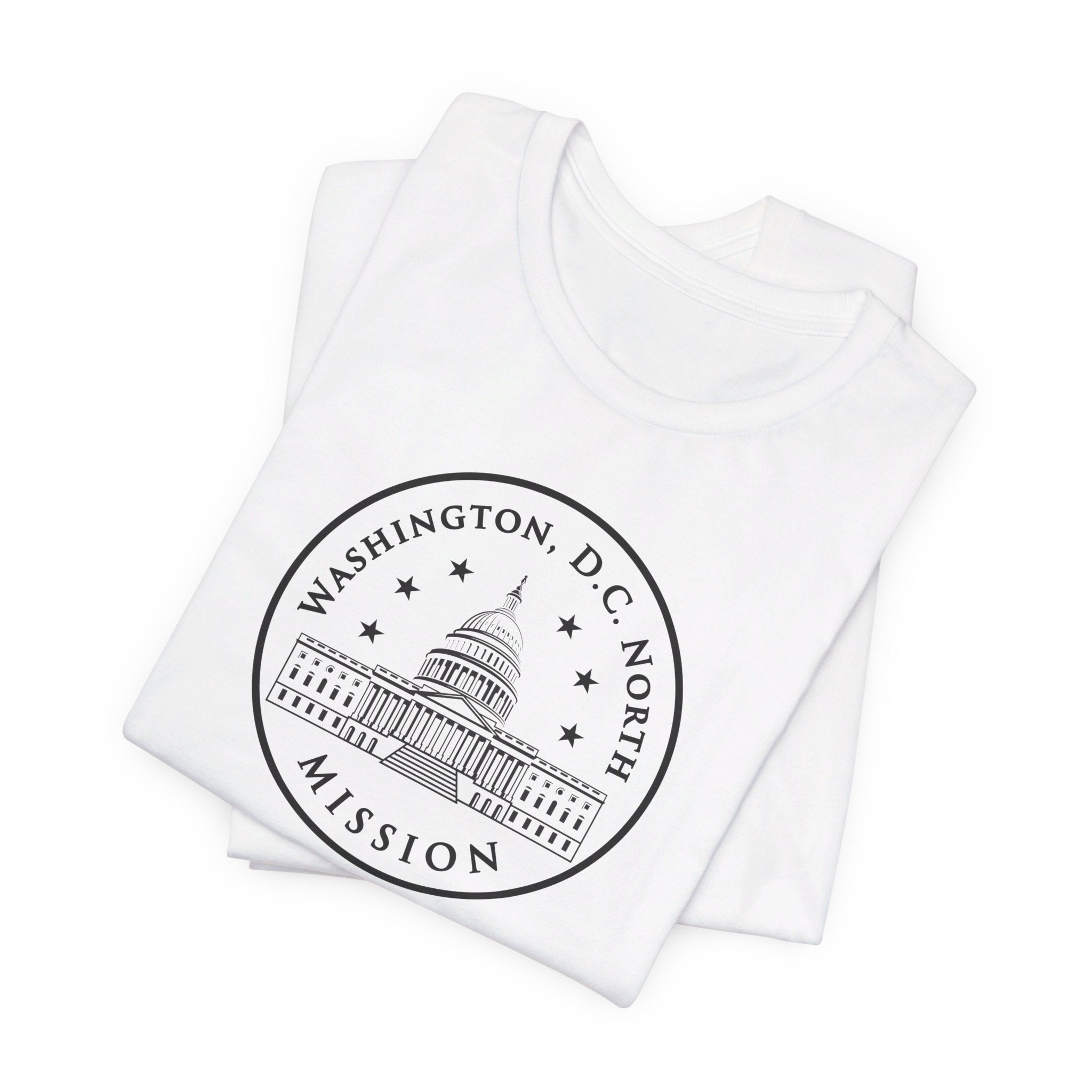 Washington DC North Mission Circular Monochrome Logo T-Shirt - Latter-Day Saint LDS Missionary Gift - Book of Mormon