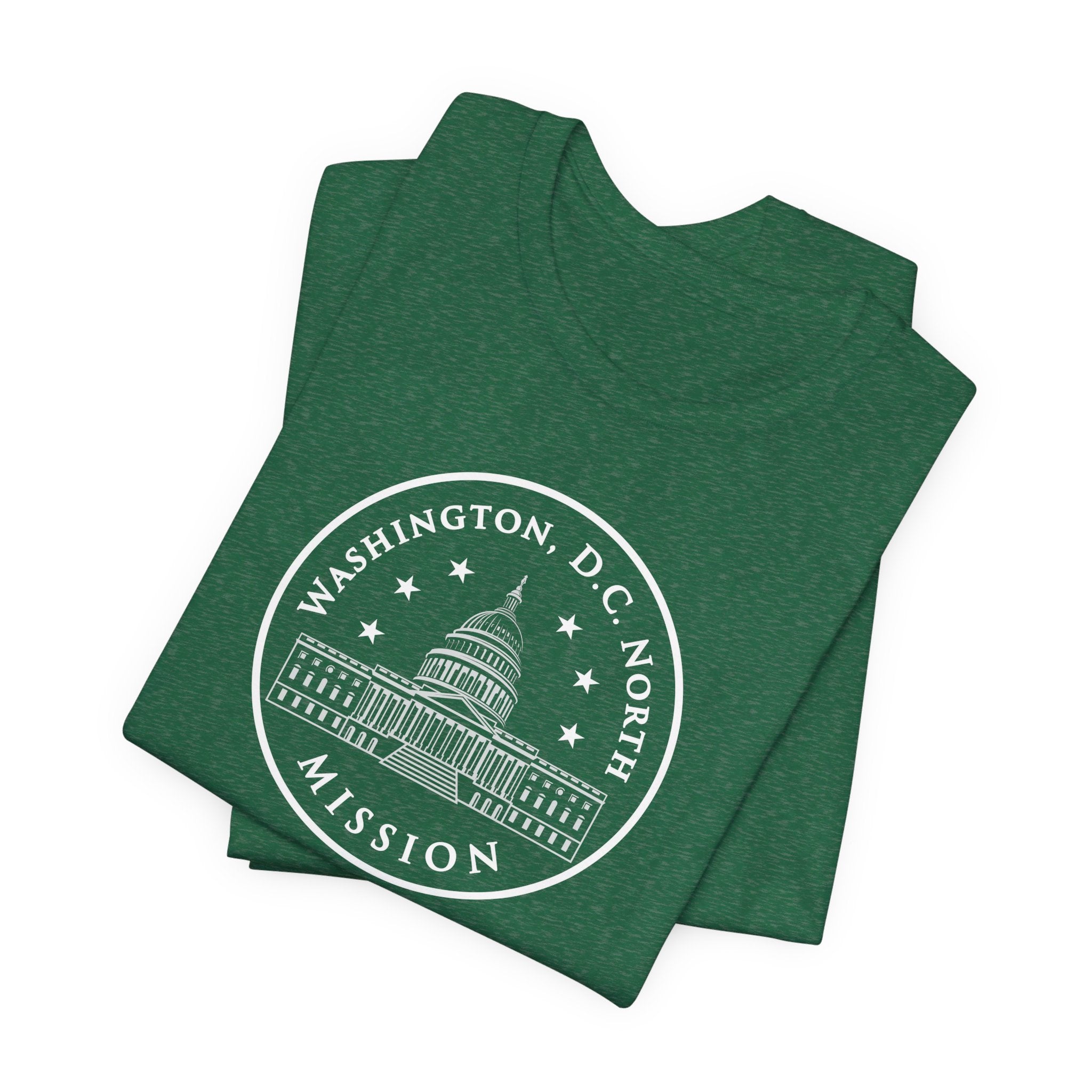 Washington DC North Mission Circular Monochrome Logo T-Shirt - Latter-Day Saint LDS Missionary Gift - Book of Mormon