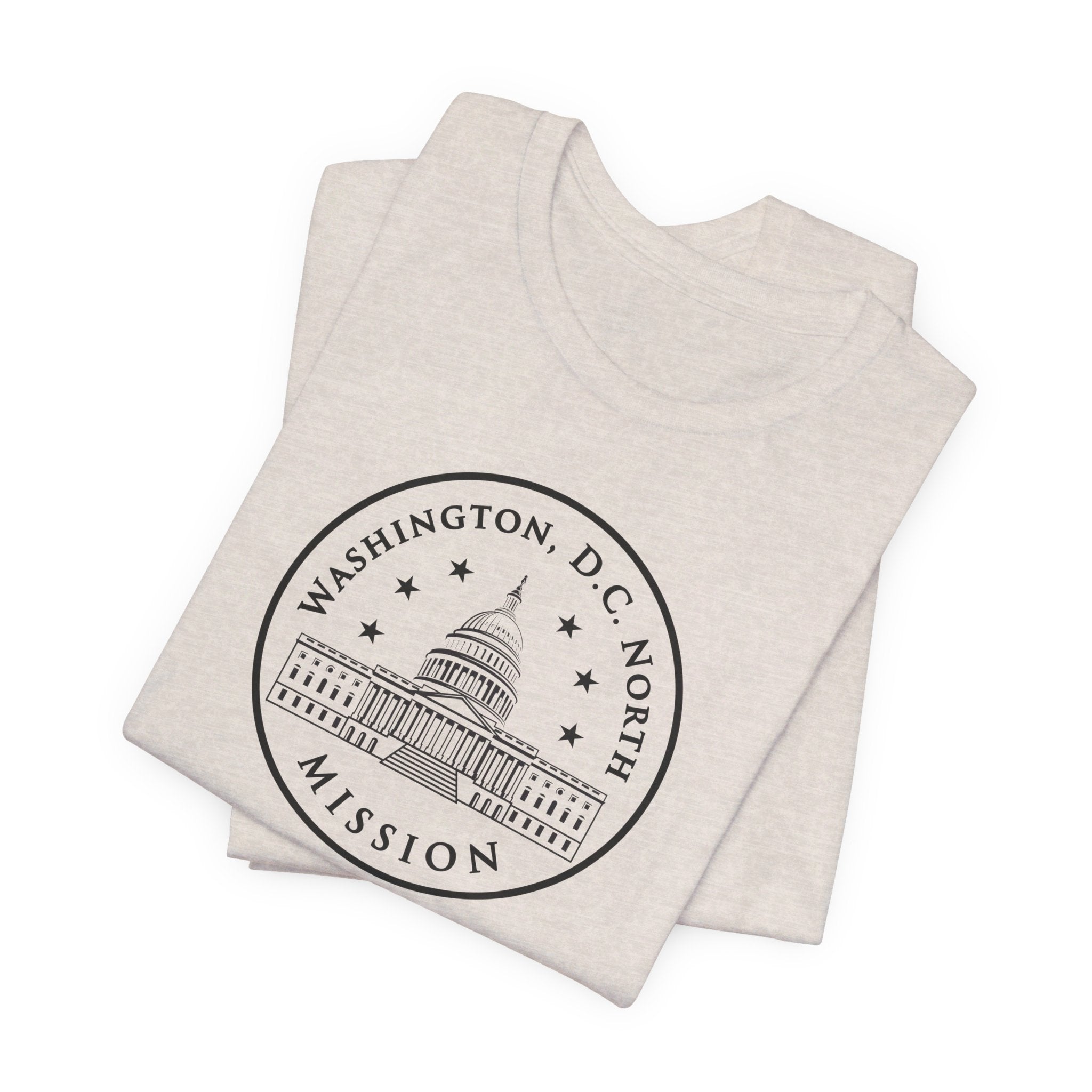 Washington DC North Mission Circular Monochrome Logo T-Shirt - Latter-Day Saint LDS Missionary Gift - Book of Mormon